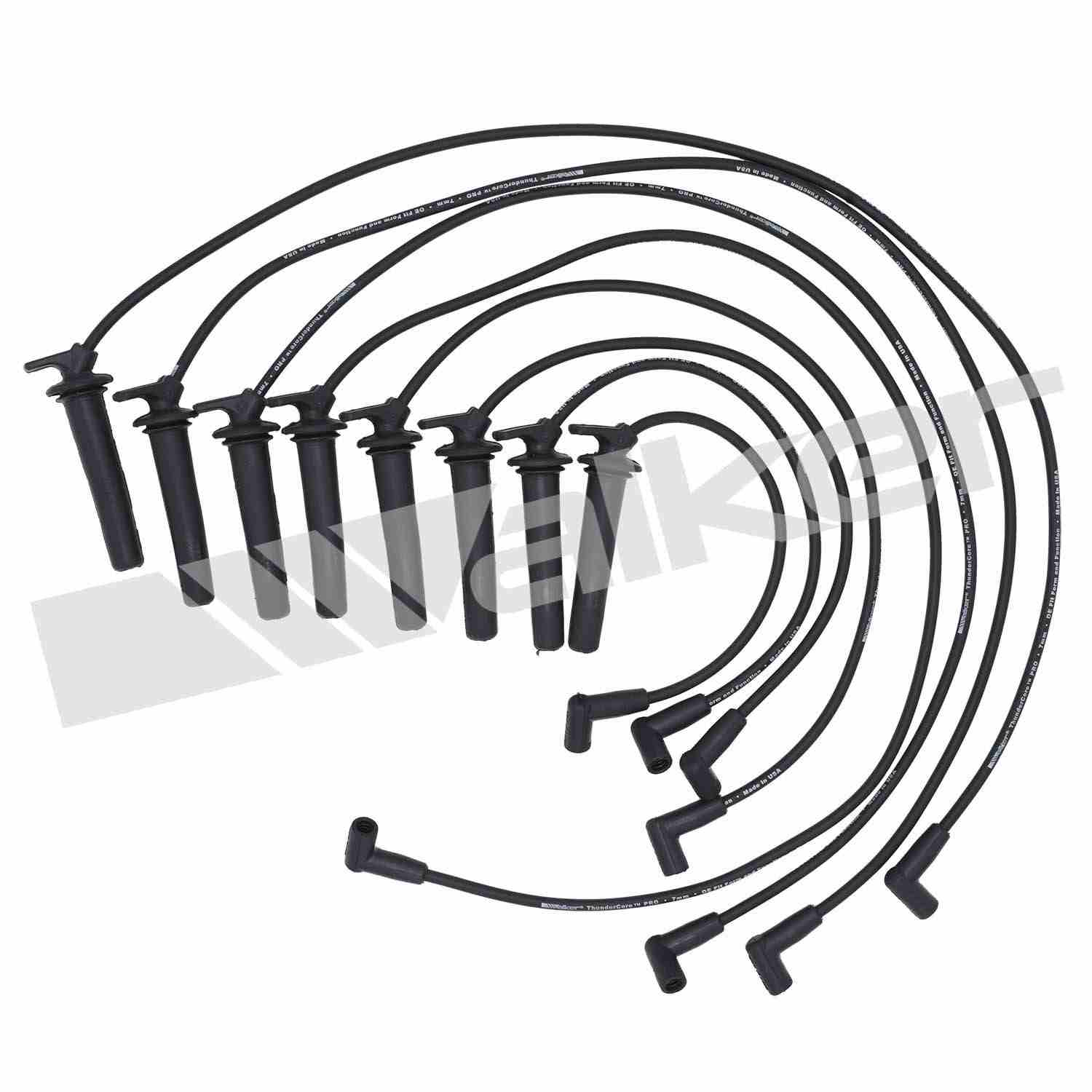 Walker Products ThunderCore PRO 924-1469 Spark Plug Wire Set 7MM 8-CYL  top view frsport 924-1469