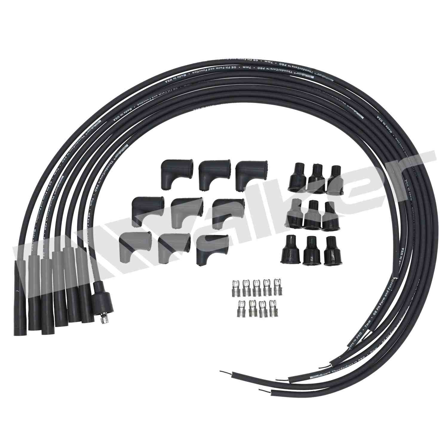 Walker Products ThunderCore PRO 924-1552 Spark Plug Wire Set - 6-CYL UNIVERSAL  top view frsport 924-1552