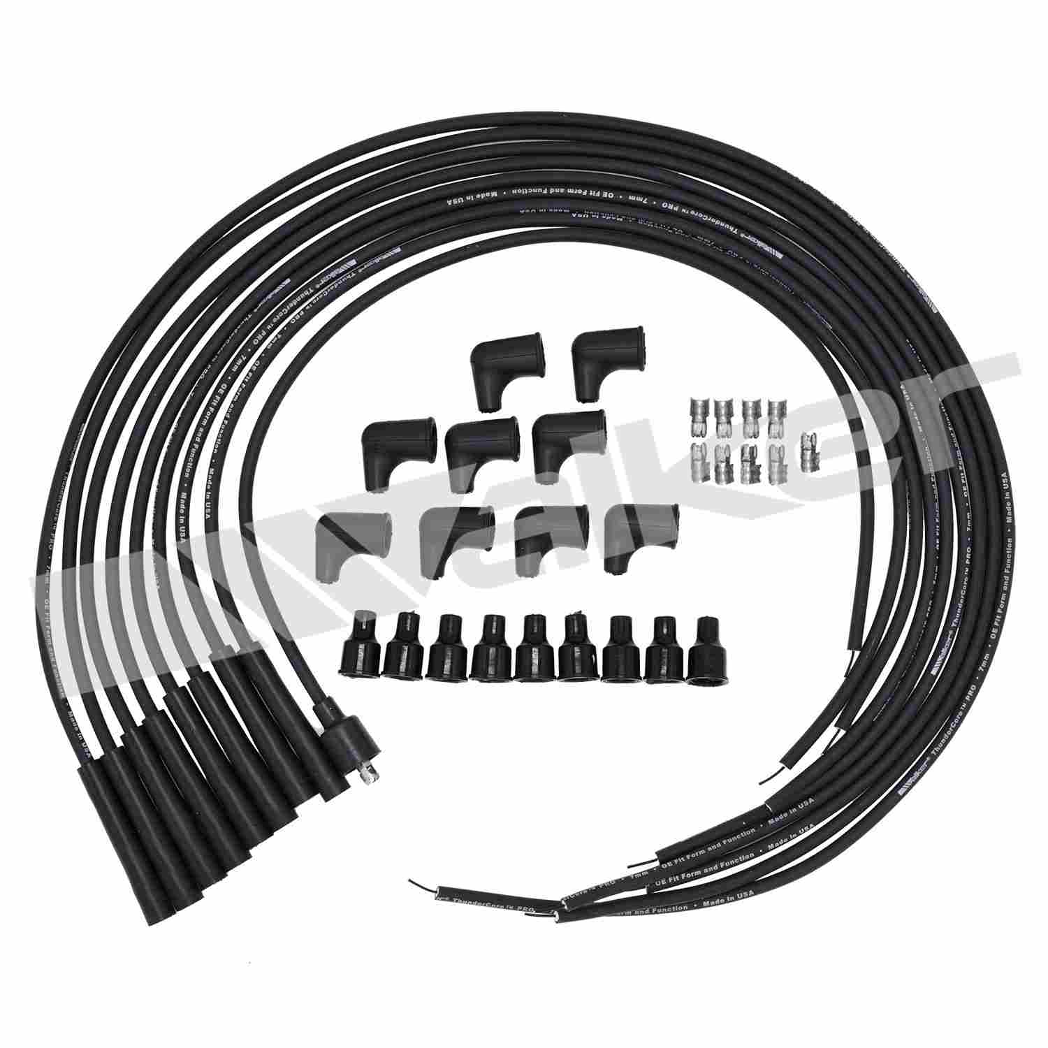 Walker Products ThunderCore PRO 924-1553 Spark Plug Wire Set - 8-CYL UNIVERSAL  top view frsport 924-1553