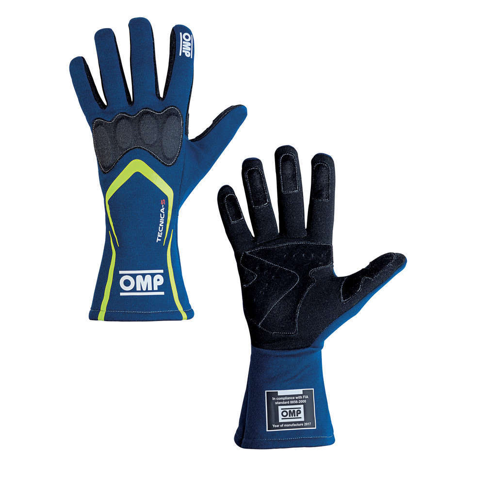 OMP TECNICA-S Gloves Blue Yellow Lg OMPIB764BGIL