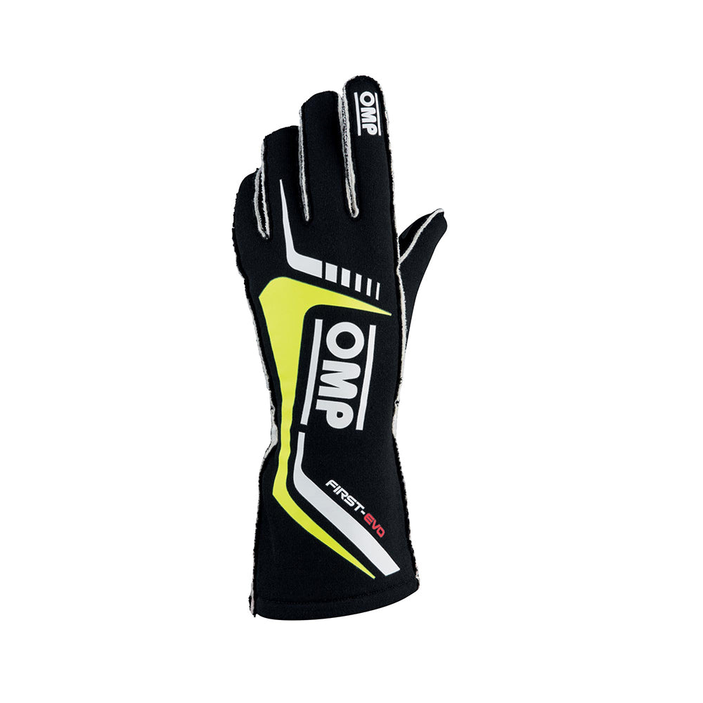 OMP First EVO Gloves Black And Yellow Large OMPIB767NGIL