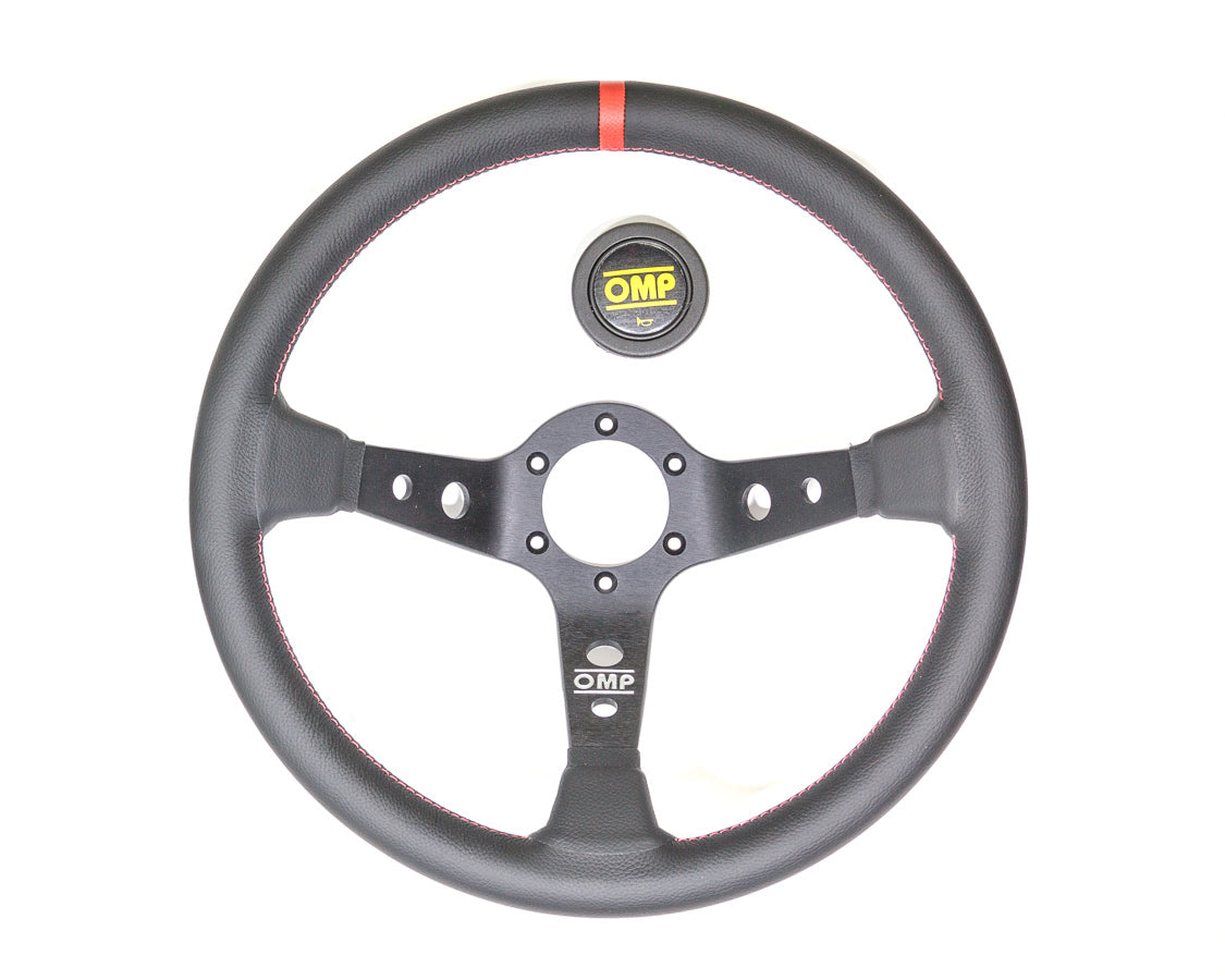 OMP Corsica Steering Wheel Black and Red Leather OMPOD1956NR