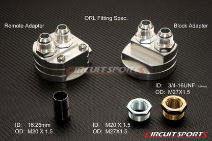Circuit Sports Oil Filter Relocation Kit - SR20DET, KA24DE, BP4W, B6ZE