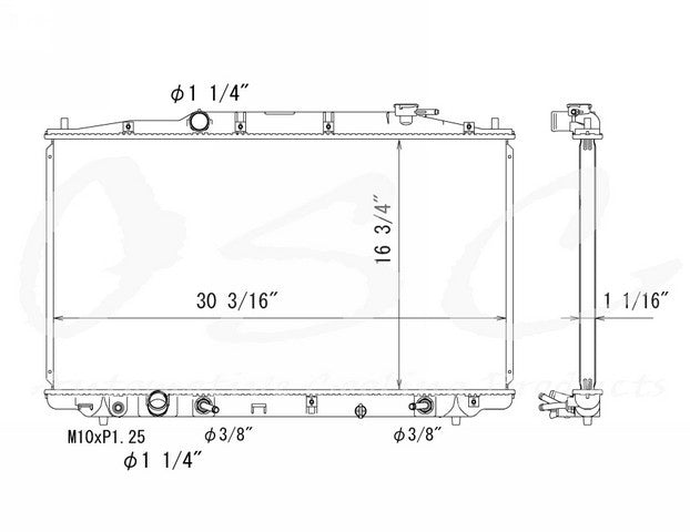 OSC Radiator  top view frsport 13121