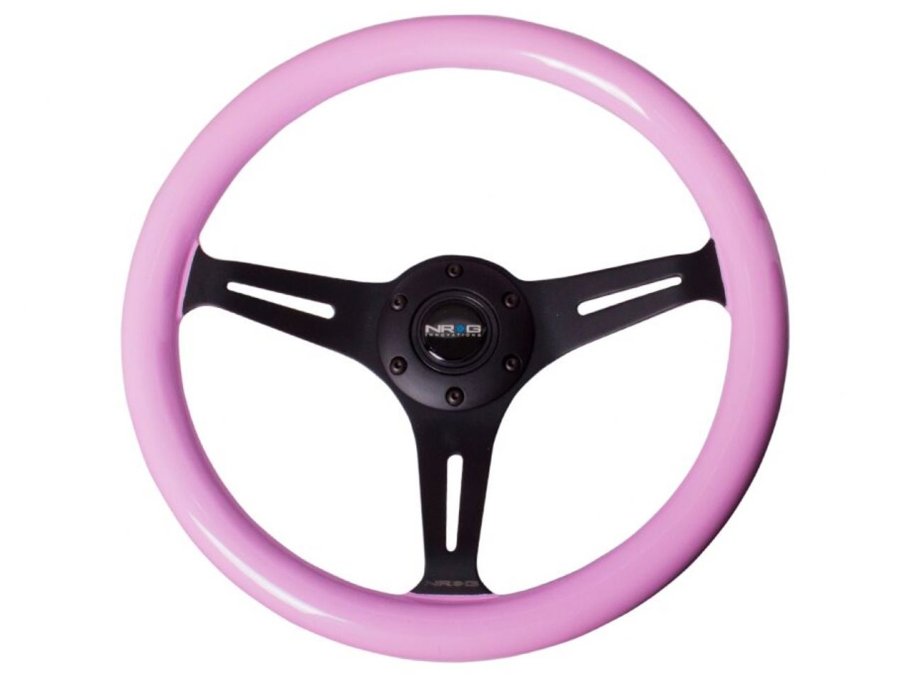 NRG ST-015 Black & Pink Painted Wood Steering Wheel