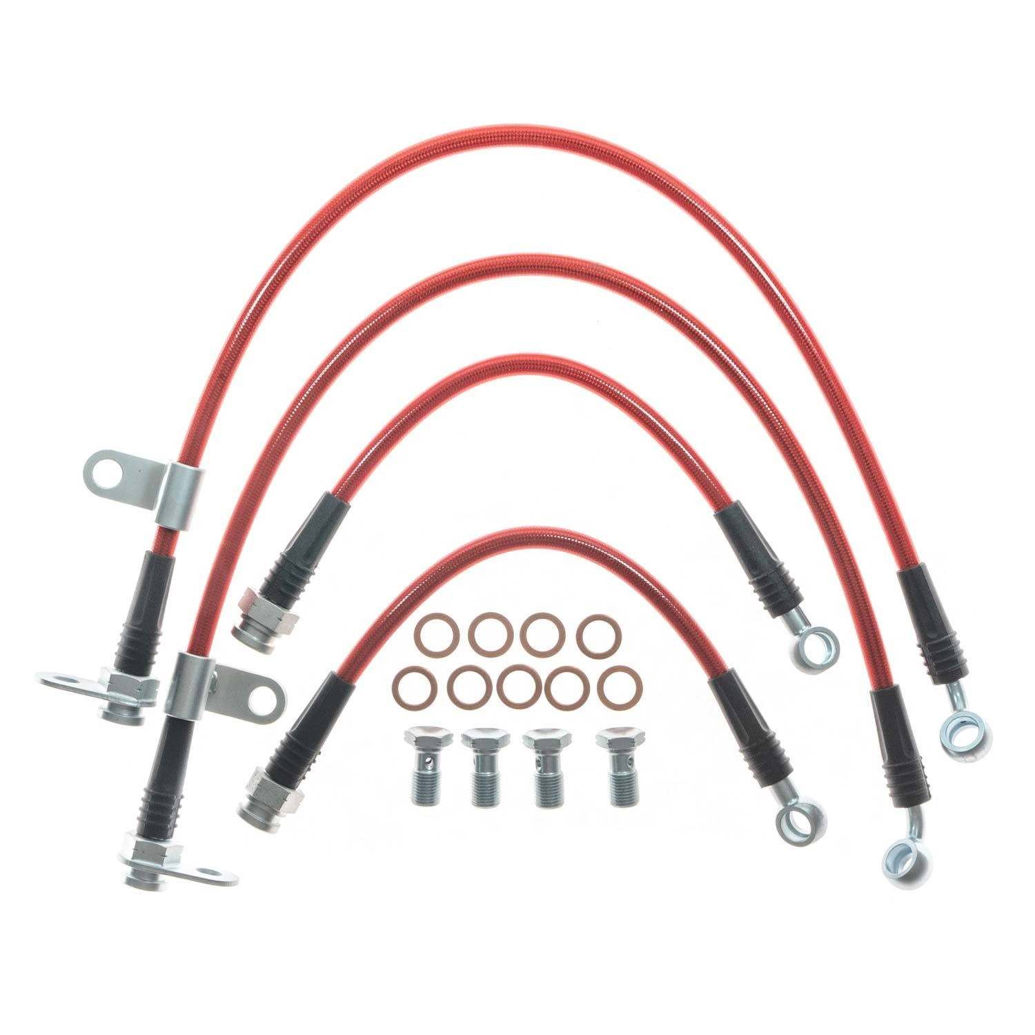 Power Stop 16-20 Mazda MX-5 Miata Front & Rear SS Braided Brake Hose Kit BH00213