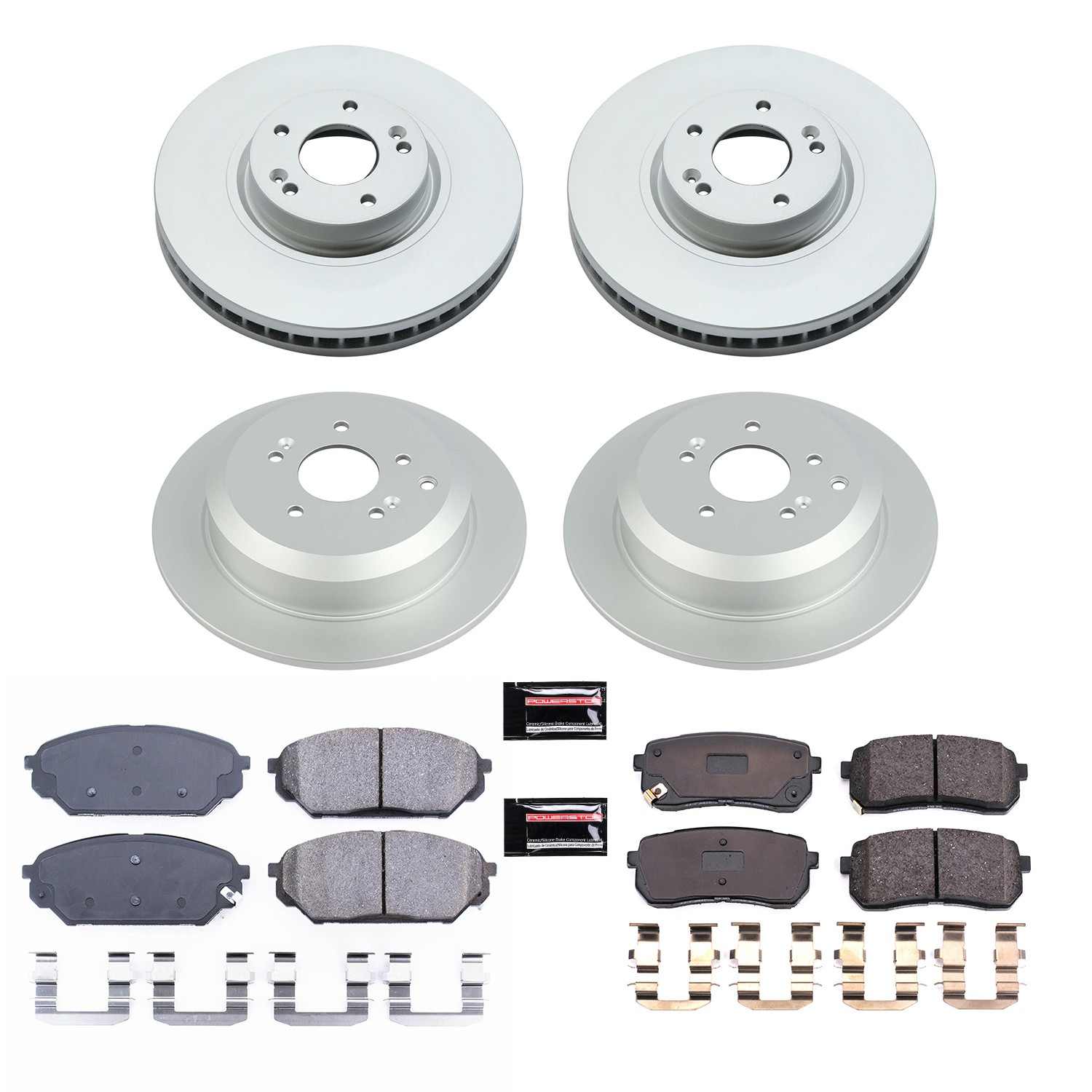 Power Stop 07-12 Hyundai Veracruz Front & Rear Z17 Evolution Geomet Coated Brake Kit CRK5919