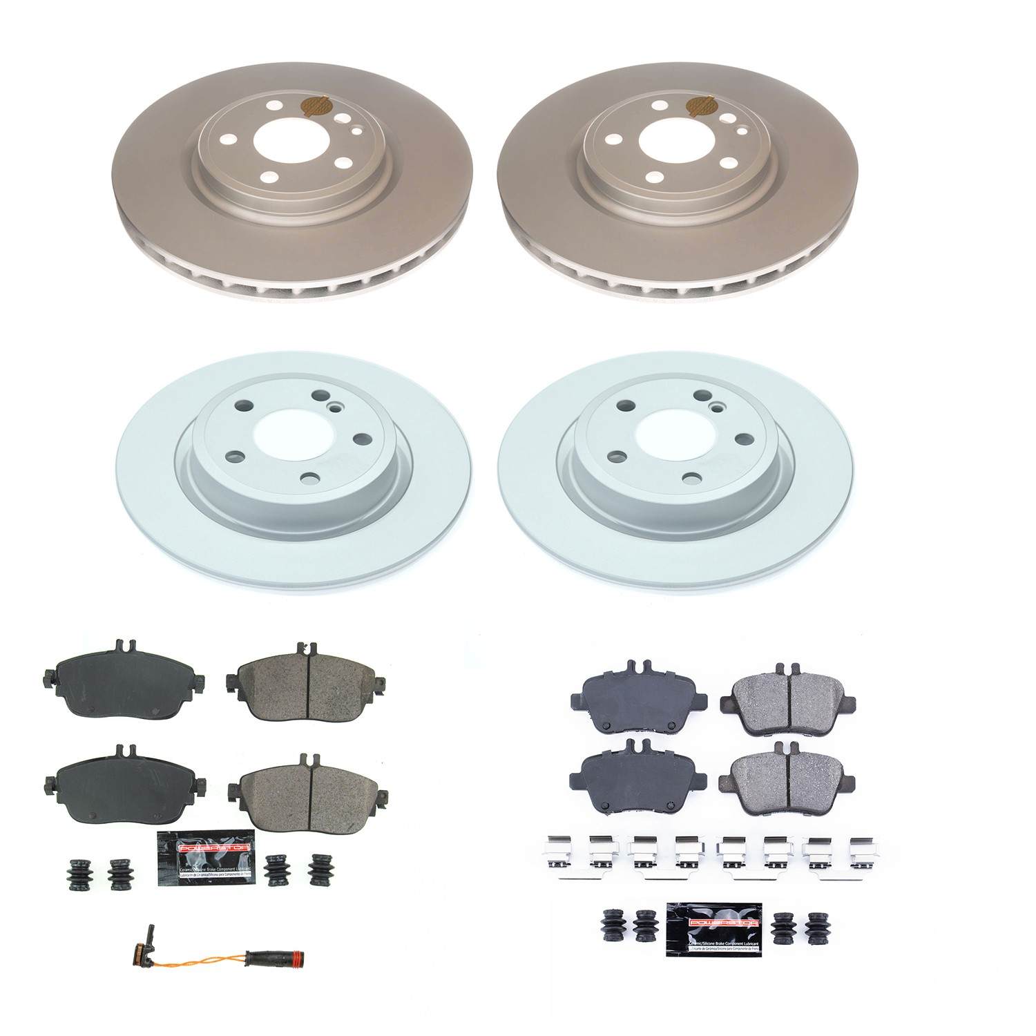 Power Stop 14-17 Mercedes-Benz CLA250 Front & Rear Z17 Evolution Geomet Coated Brake Kit CRK7389