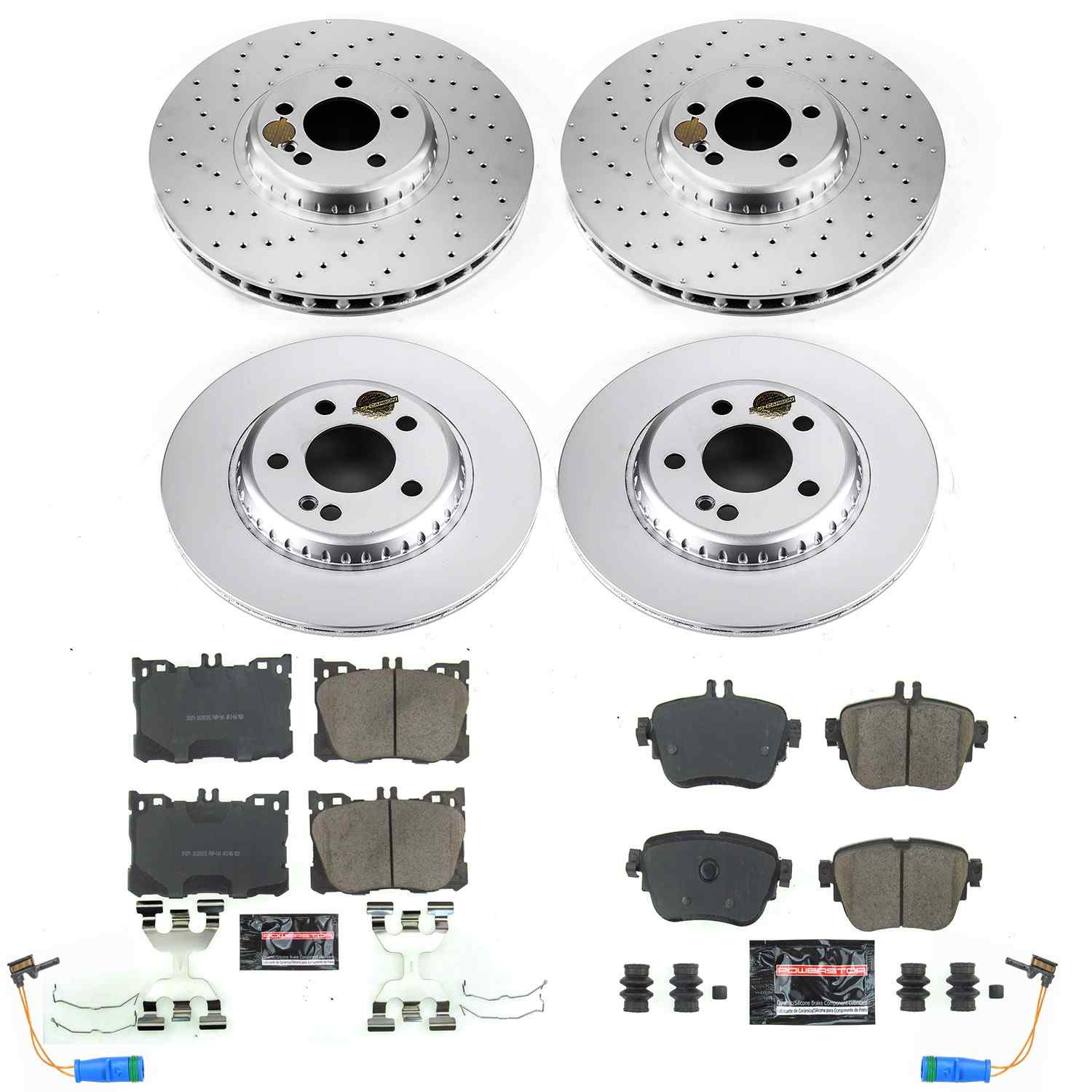 Power Stop 17-19 Mercedes-Benz E300 Front & Rear Z23 Evolution Sport Coated Brake Kit CRK7987