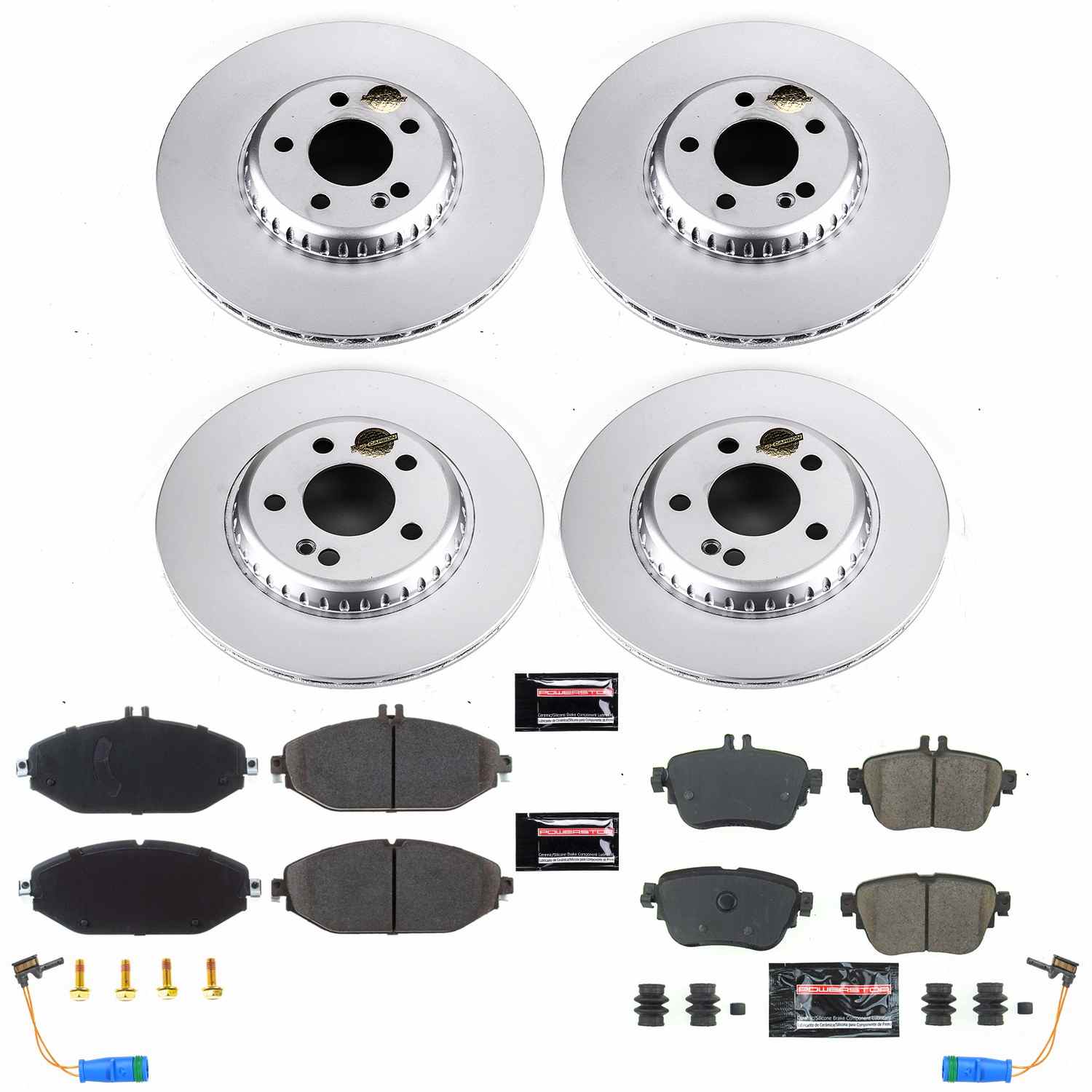 Power Stop 18-19 Mercedes-Benz E300 Front & Rear Z23 Evolution Sport Coated Brake Kit CRK8074