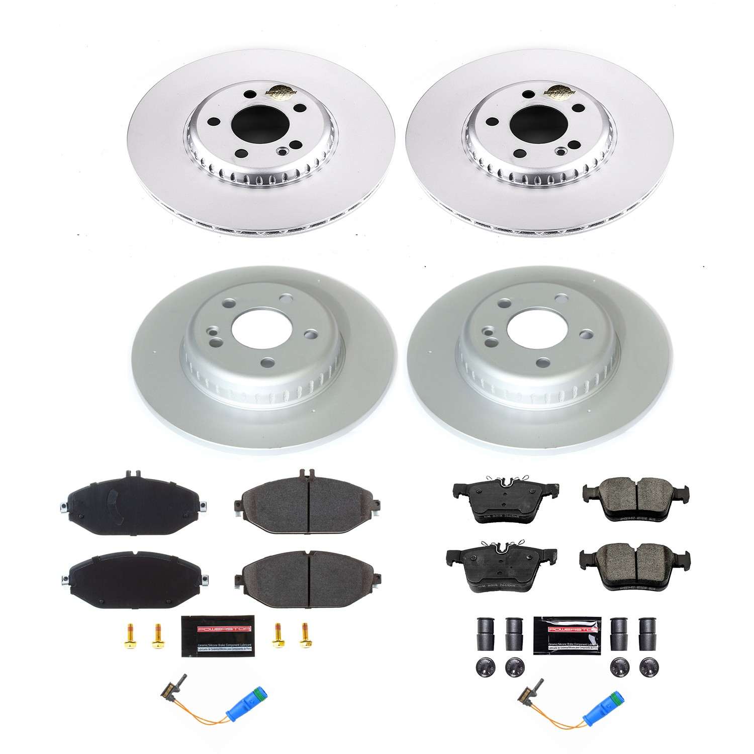 Power Stop 17-18 Mercedes-Benz C300 Front & Rear Z17 Evolution Geomet Coated Brake Kit CRK8103