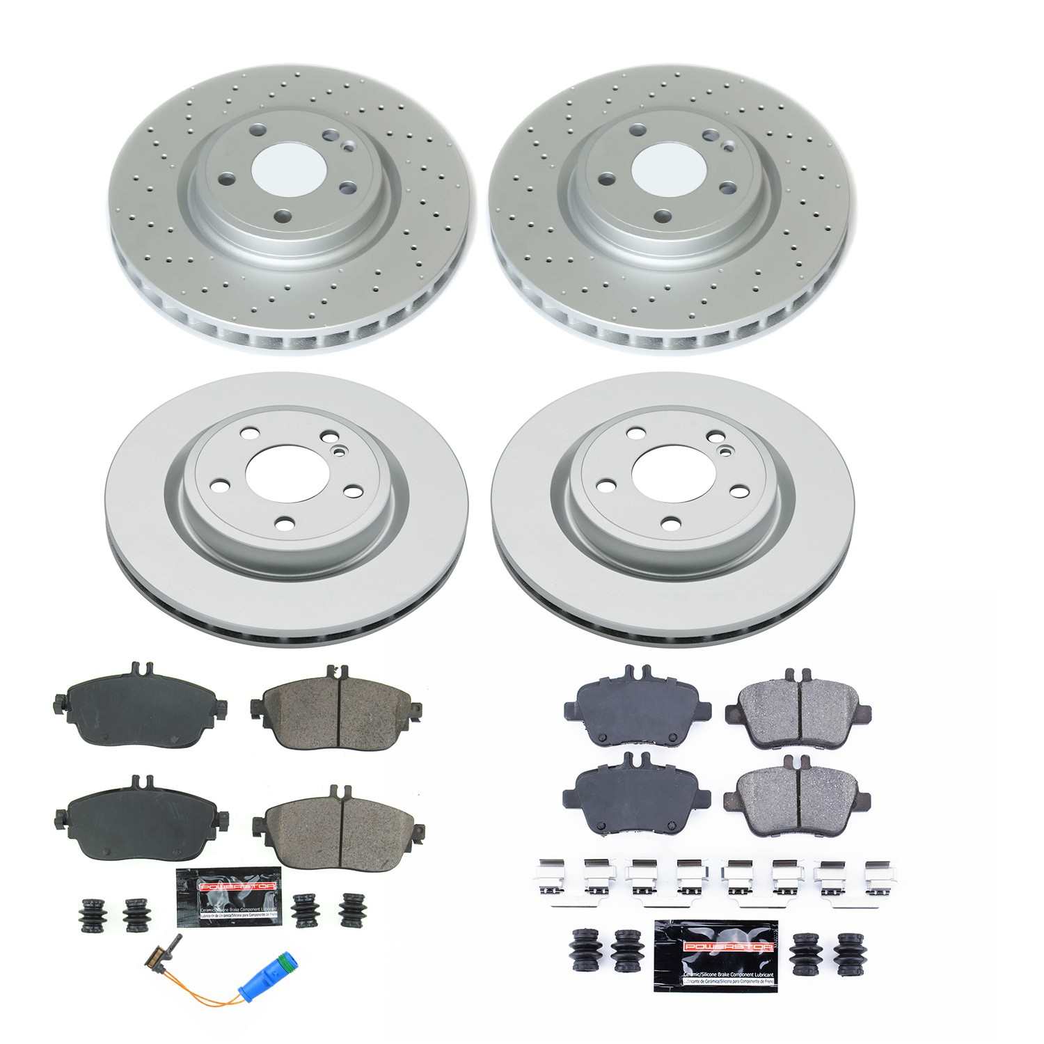 Power Stop 14-17 Mercedes-Benz CLA250 Front & Rear Z17 Evolution Geomet Coated Brake Kit CRK8264