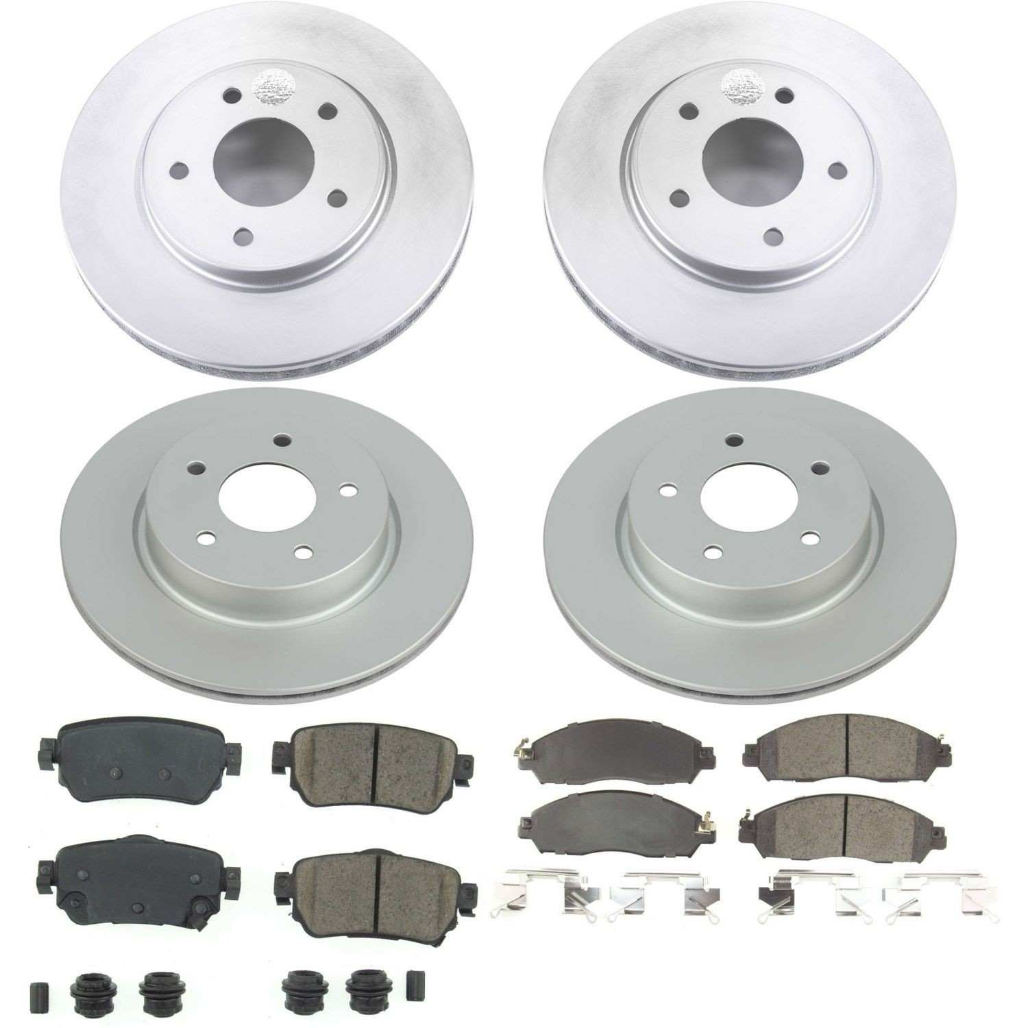 Power Stop 18-19 Nissan Leaf Front & Rear Z17 Evolution Geomet Coated Brake Kit CRK8274