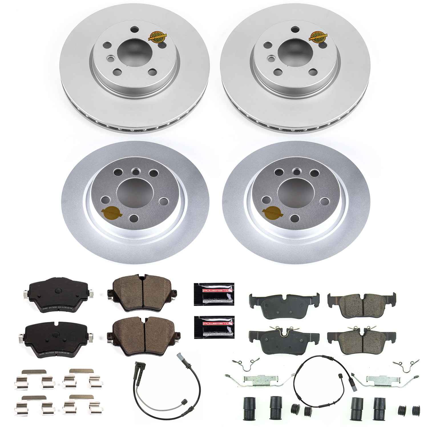 Power Stop 2019 Mini Cooper Clubman Front & Rear Z23 Evolution Sport Coated Brake Kit CRK8355