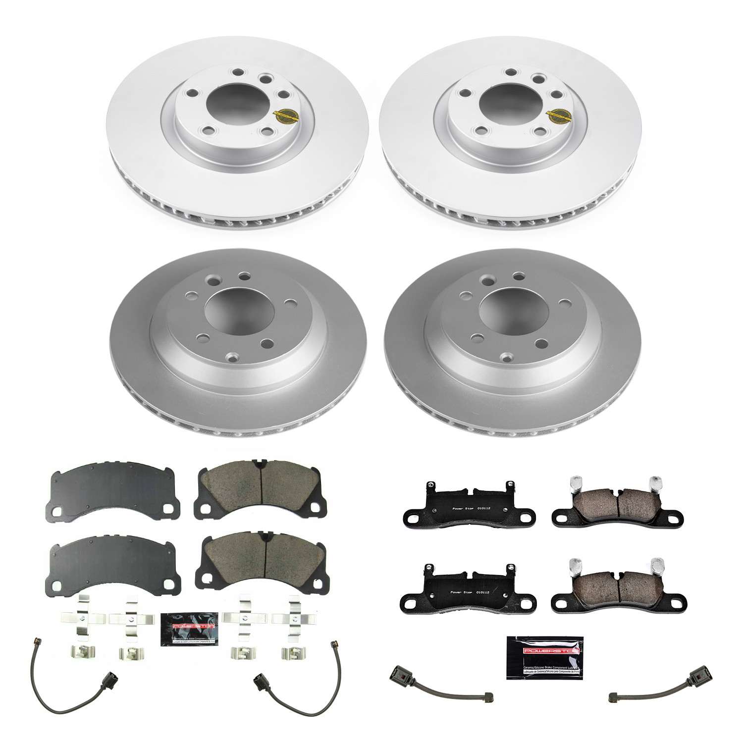 Power Stop 13-18 Porsche Cayenne Front & Rear Z23 Evolution Sport Coated Brake Kit CRK8516