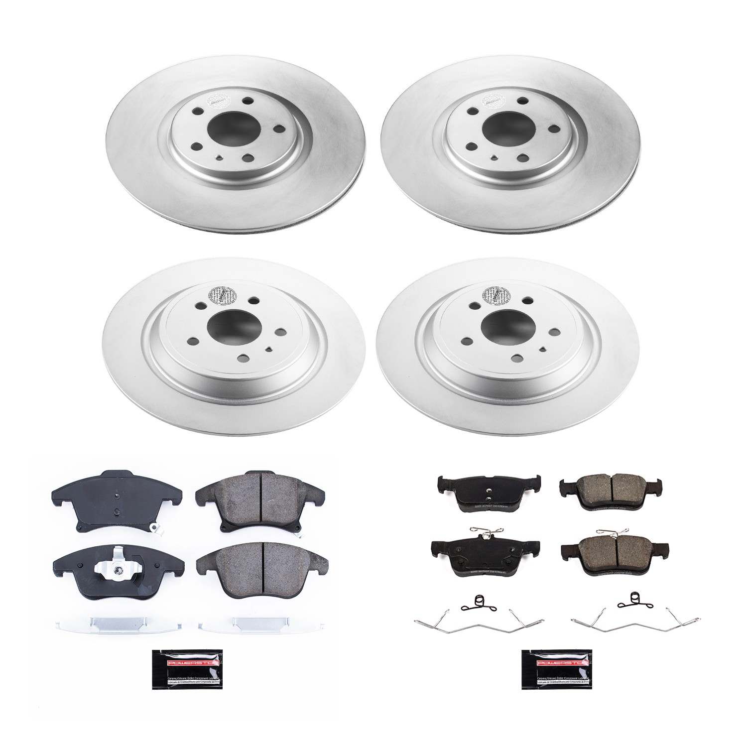 Power Stop 2020 Ford Fusion Front & Rear Z17 Evolution Geomet Coated Brake Kit CRK8534