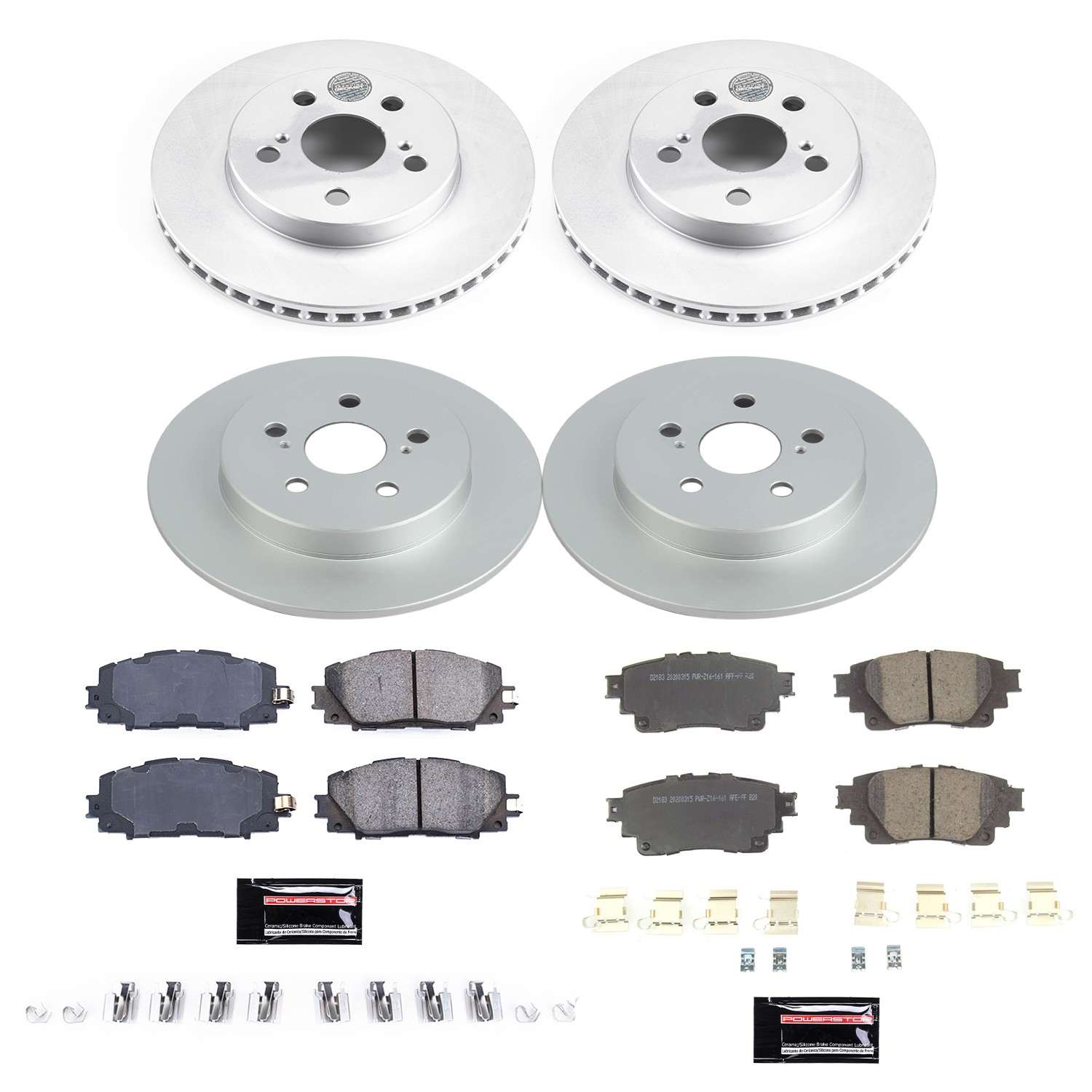 Power Stop 20-21 Toyota Corolla Front & Rear Z17 Evolution Geomet Coated Brake Kit CRK8664