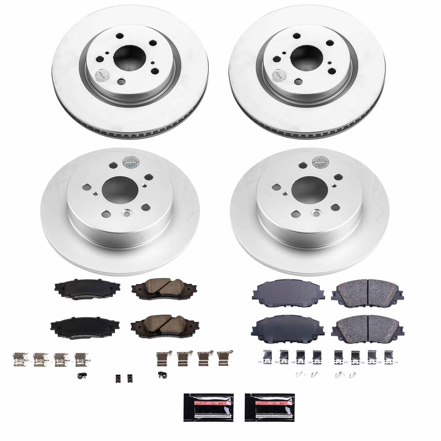 Power Stop 2020 Toyota Camry Front & Rear Z17 Evolution Geomet Coated Brake Kit CRK8665