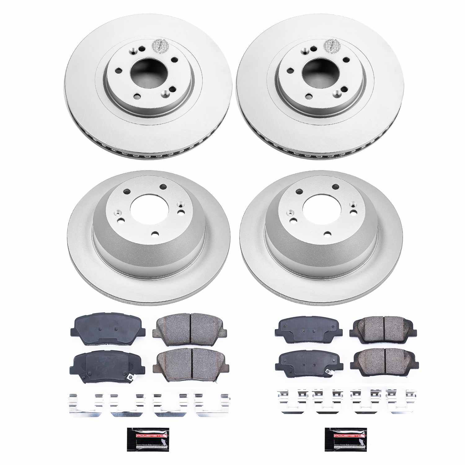 PowerStop Power Stop 2015 Kia Sorento Front & Rear Z17 Coated Brake Kit CRK8860