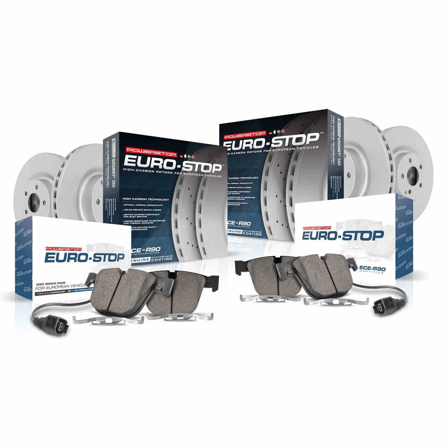 PowerStop Power Stop 94-97 Volvo 850 Front & Rear Euro-Stop Brake Kit ESK2728