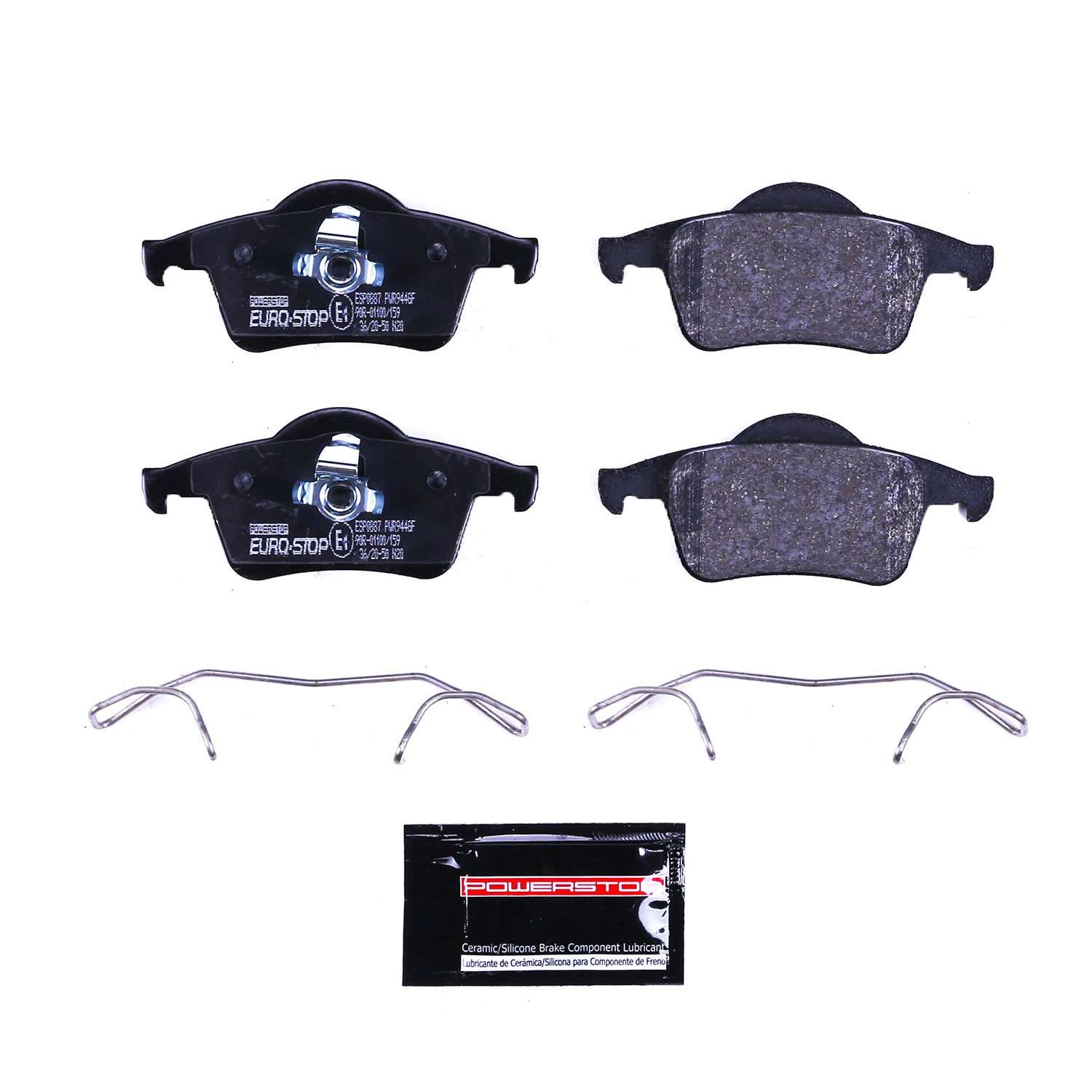 Euro-Stop by PowerStop Disc Brake Pad Set  top view frsport ESP0887