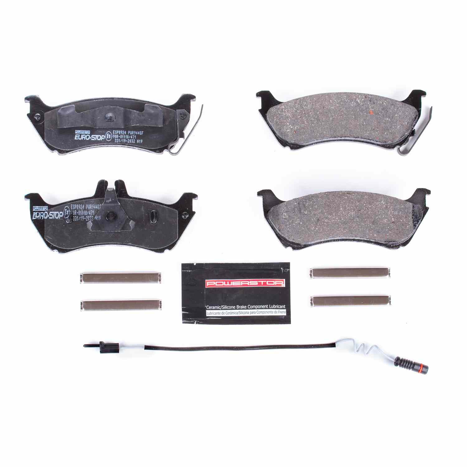 Euro-Stop by PowerStop Disc Brake Pad Set  top view frsport ESP0924