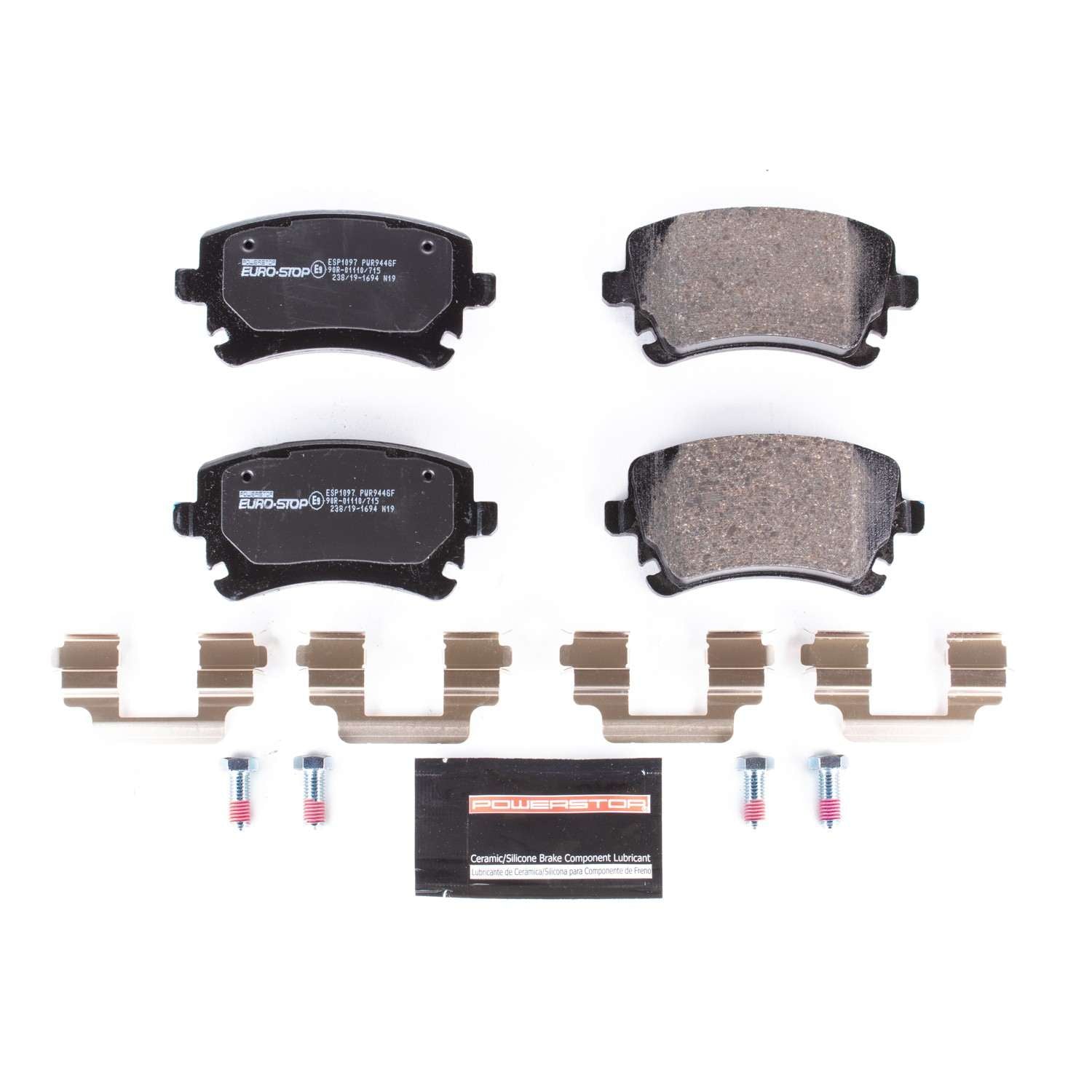 Euro-Stop by PowerStop Disc Brake Pad Set  top view frsport ESP1097