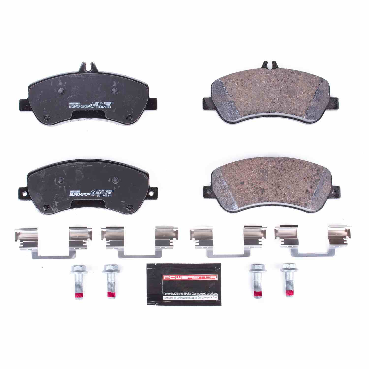 Euro-Stop by PowerStop Disc Brake Pad Set  top view frsport ESP1422