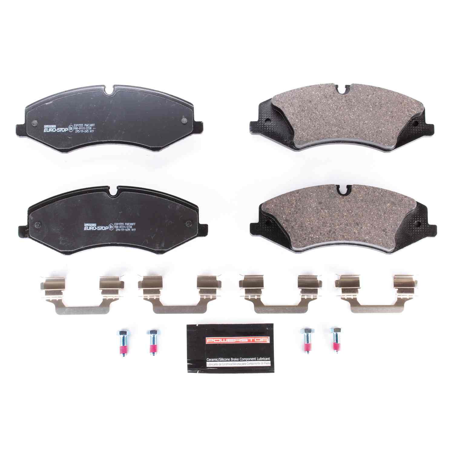 Euro-Stop by PowerStop Disc Brake Pad Set  top view frsport ESP1555