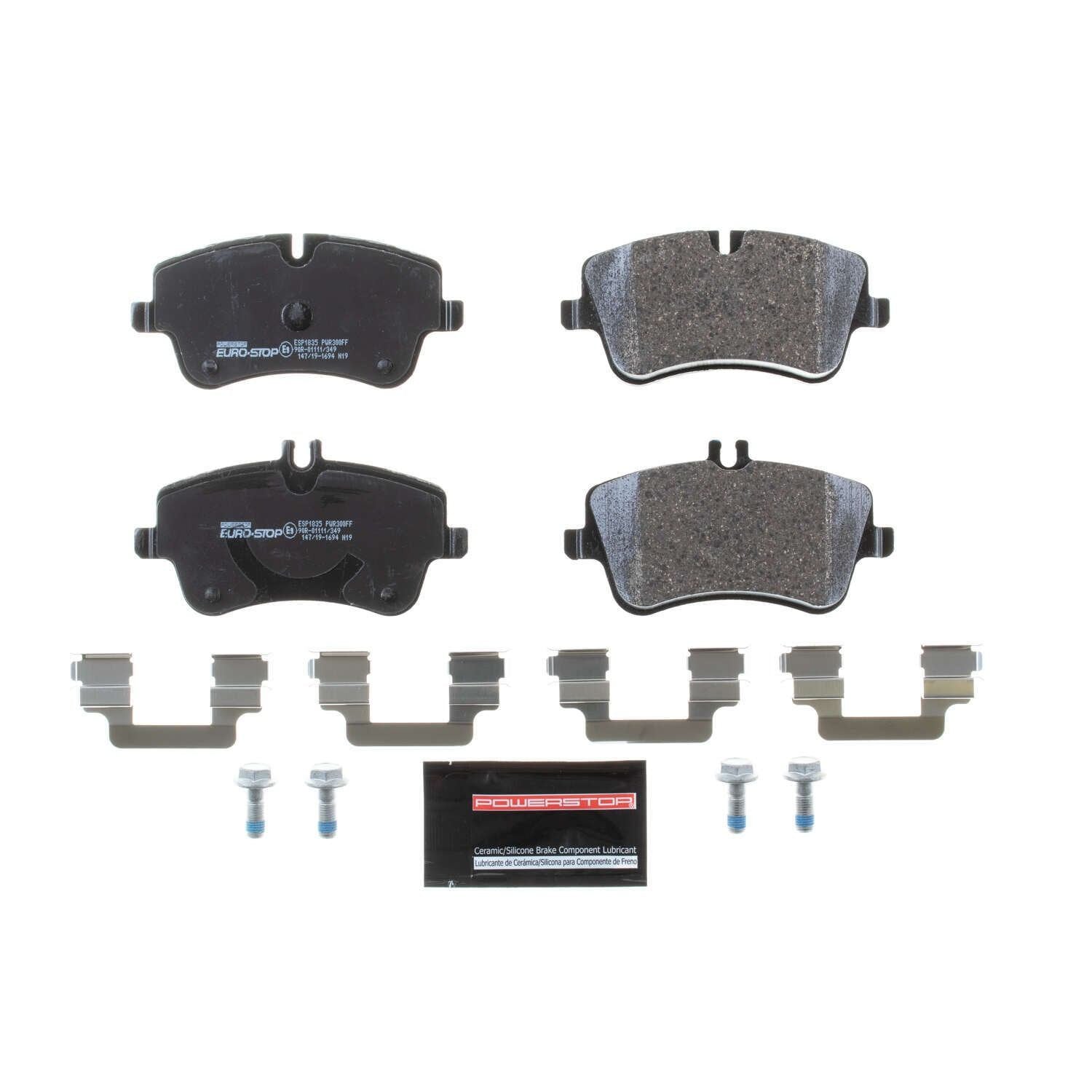 Euro-Stop by PowerStop Disc Brake Pad Set  top view frsport ESP1835