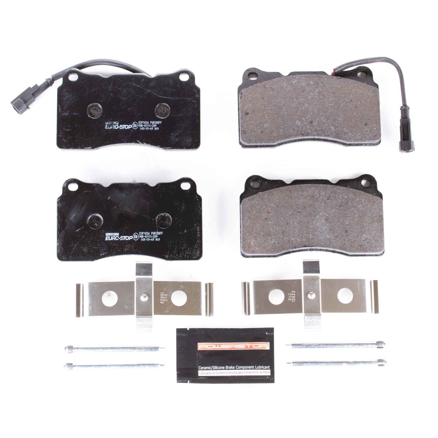 Euro-Stop by PowerStop Disc Brake Pad Set  top view frsport ESP1836