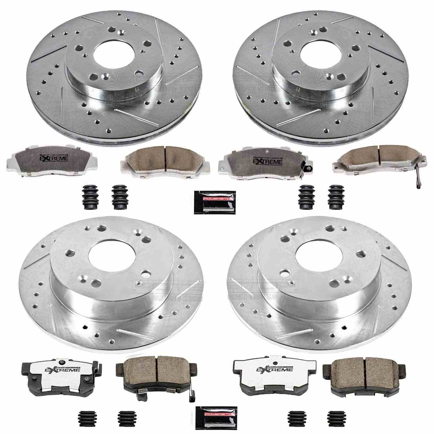 PowerStop Power Stop 98-02 Honda Accord Front & Rear Z26 Street Warrior Brake Kit K1042-26