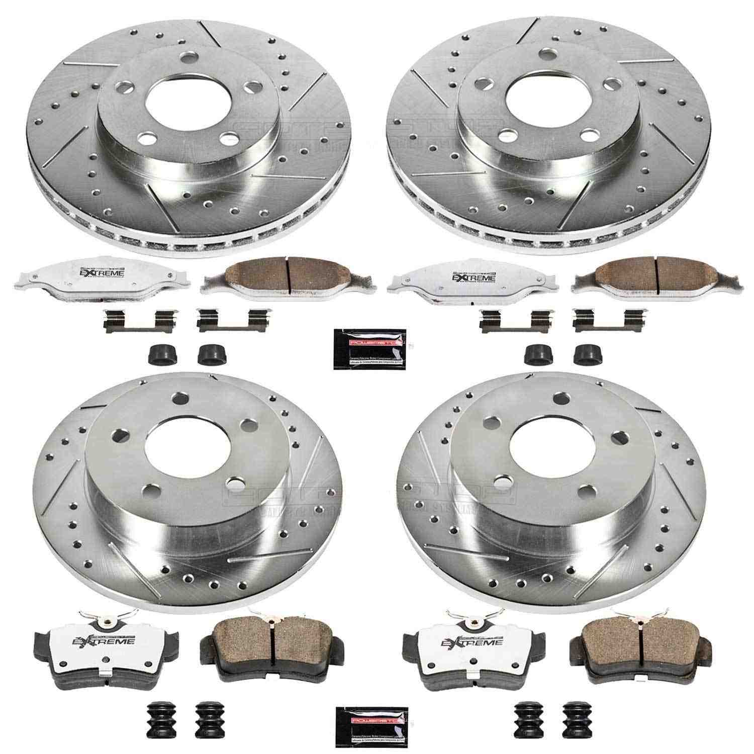 PowerStop Power Stop 99-04 Ford Mustang Front & Rear Z26 Street Warrior Brake Kit K1302-26