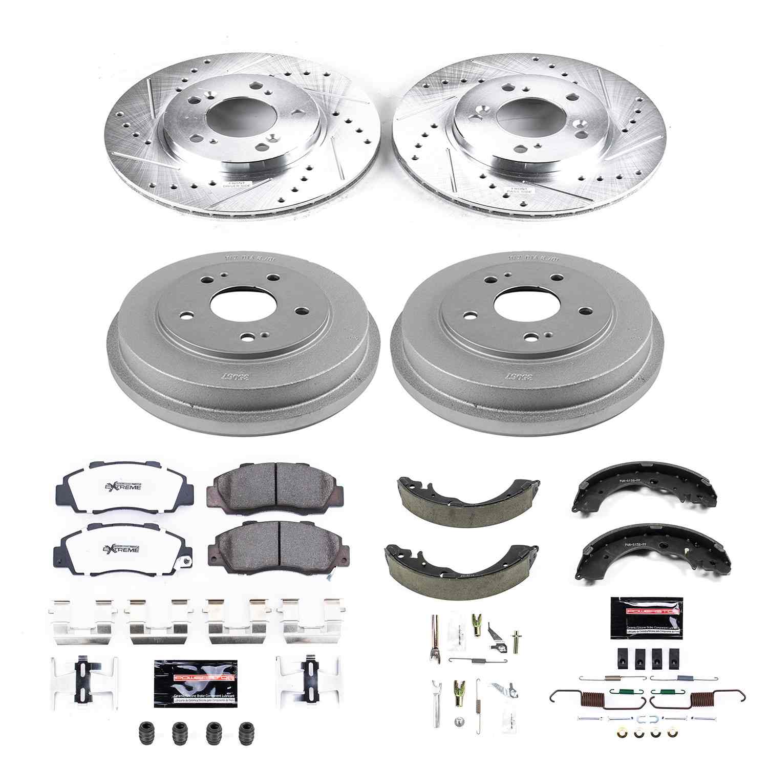 PowerStop Power Stop 97-01 Honda CR-V Front & Rear Z26 Street Warrior Brake Kit K15114DK-26