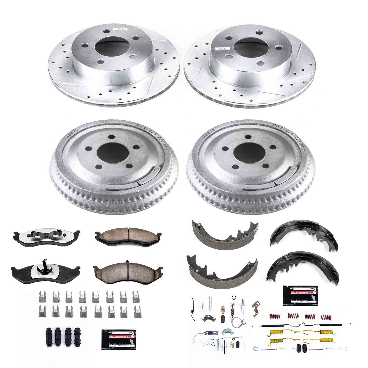 PowerStop Power Stop 92-99 Jeep Cherokee Front & Rear Z36 Truck & Tow Brake Kit K15132DK-36