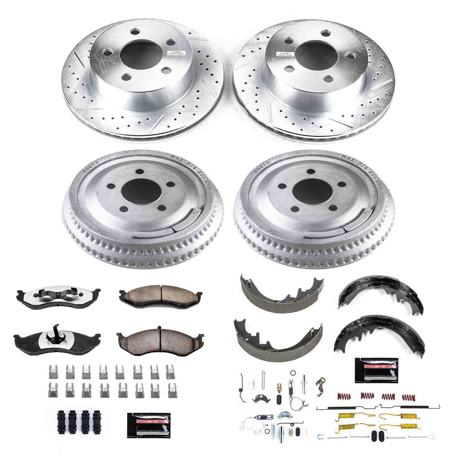 PowerStop Power Stop 99-01 Jeep Cherokee Front & Rear Z36 Truck & Tow Brake Kit K15134DK-36