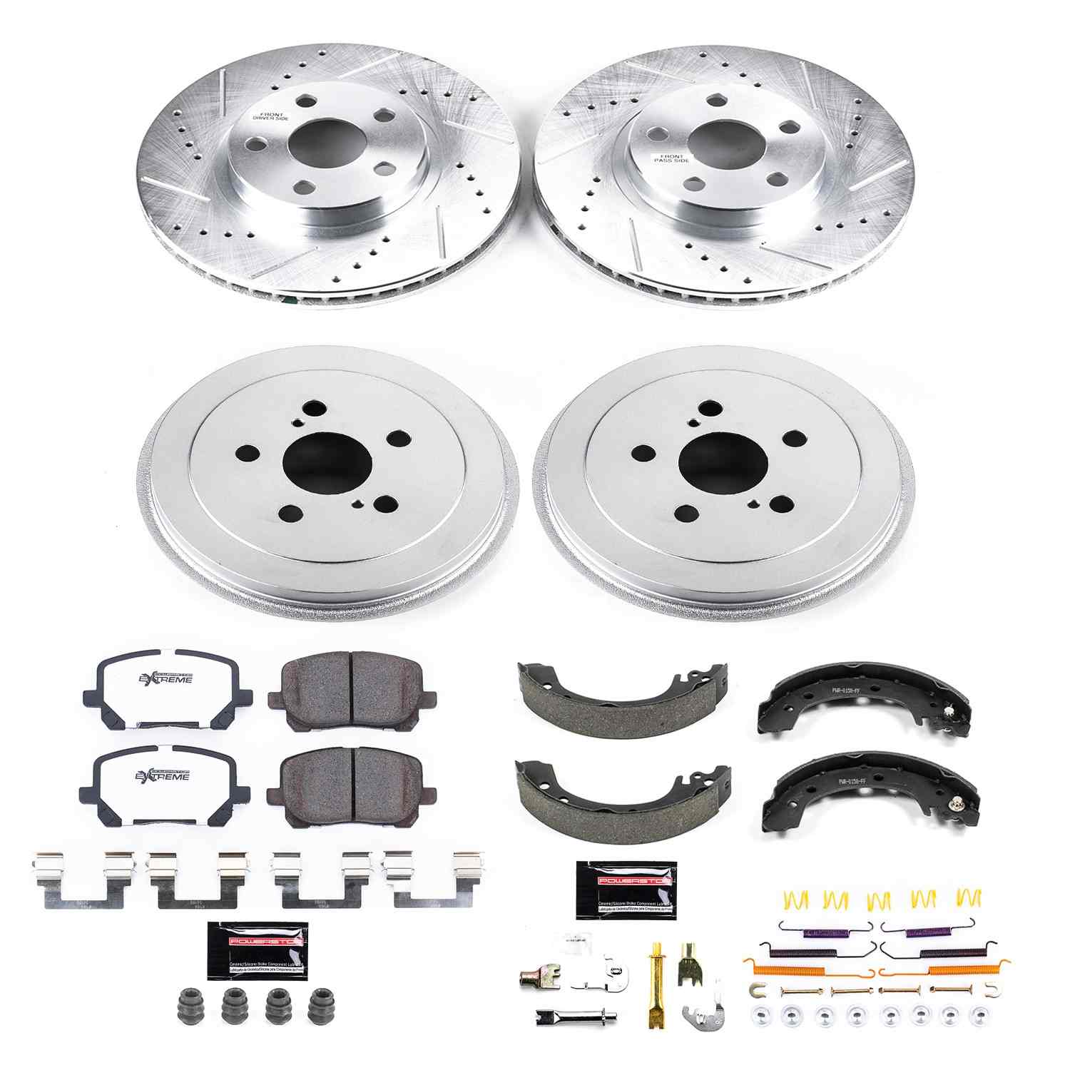 PowerStop Power Stop 03-08 Toyota Corolla Front & Rear Z26 Street Warrior Brake Kit K15227DK-26