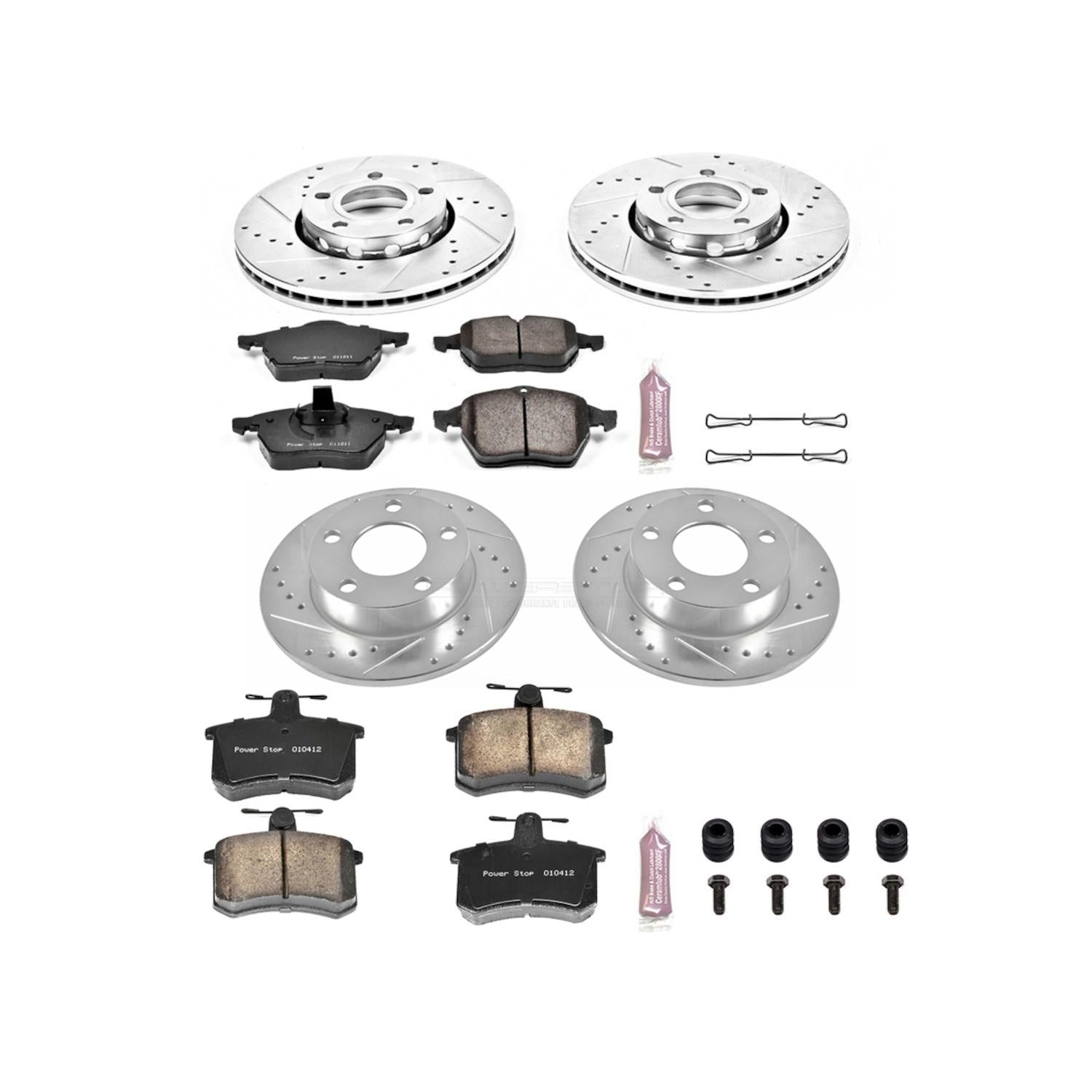 Power Stop 96-98 Audi A4 Quattro Front & Rear Z23 Evolution Sport Brake Kit K2799