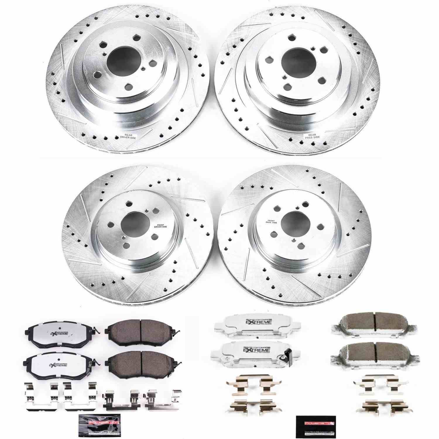 PowerStop Power Stop 05-09 Subaru Legacy Front & Rear Z26 Street Warrior Brake Kit K286-26