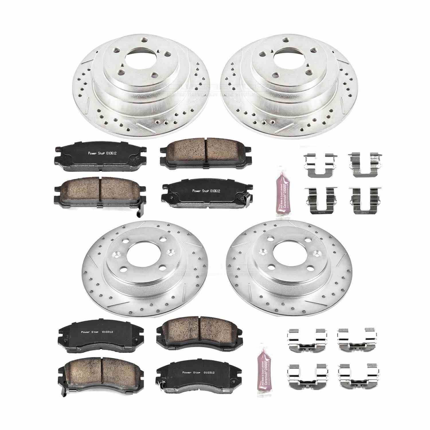 Power Stop 93-96 Subaru Impreza Front & Rear Z23 Evolution Sport Brake Kit K444