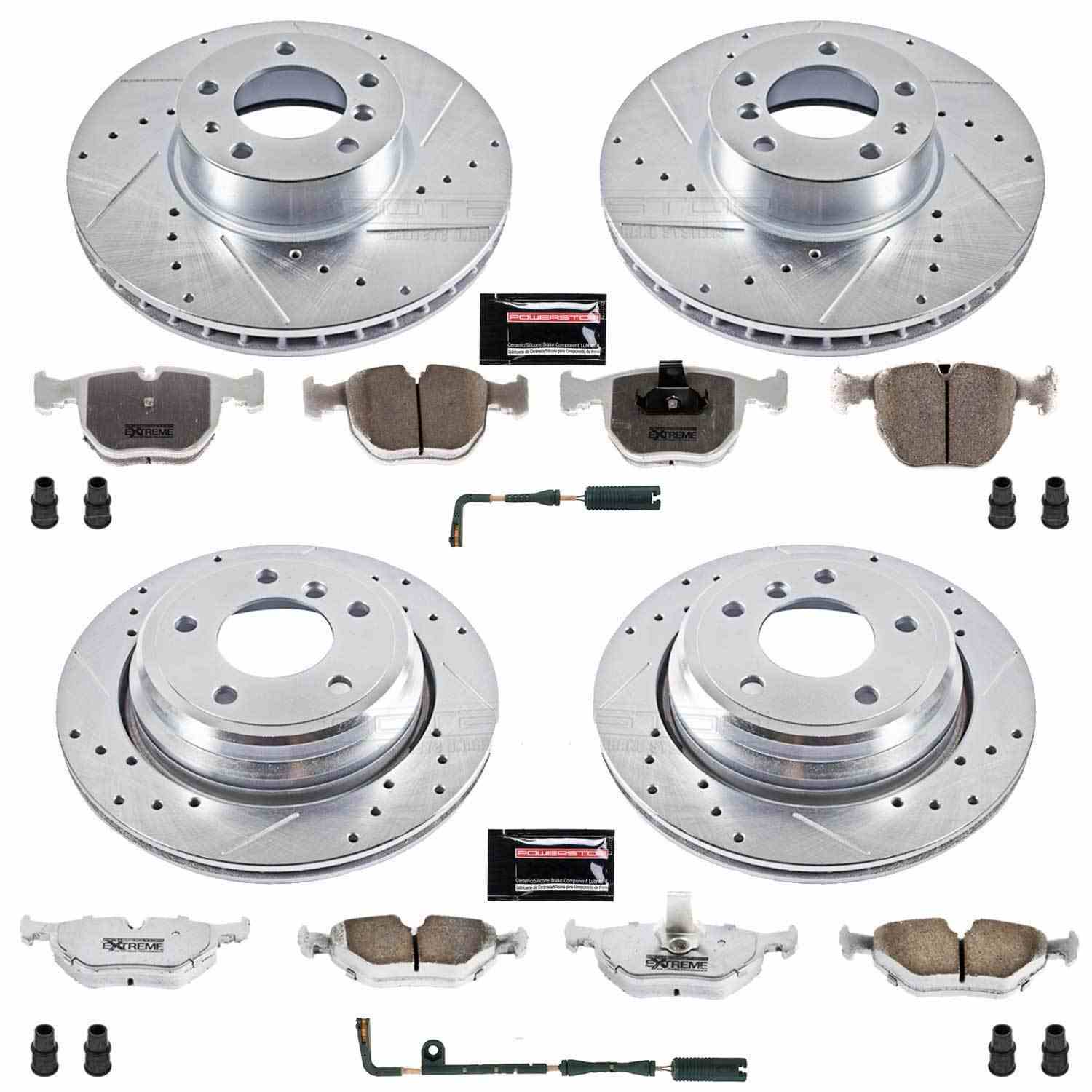 PowerStop Power Stop 97-00 BMW 540i Front & Rear Z26 Street Warrior Brake Kit K505-26