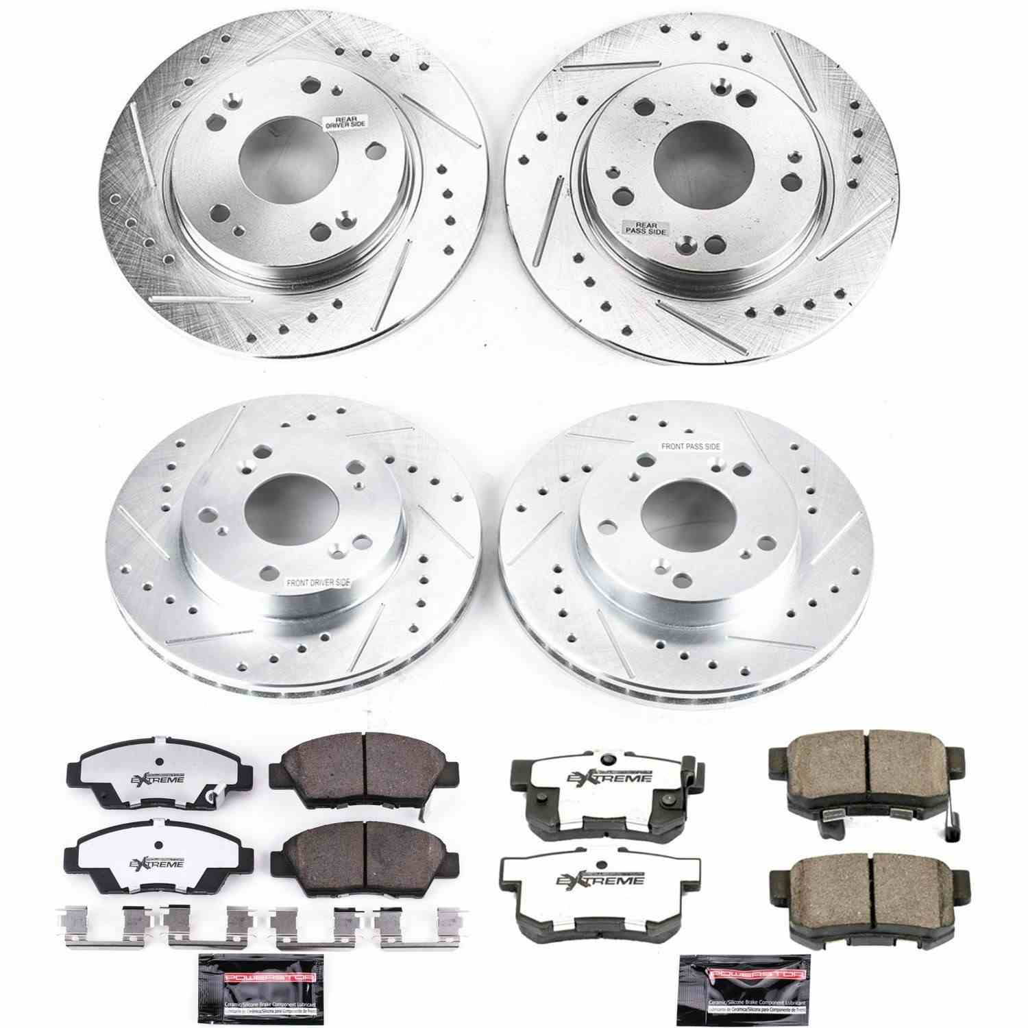 PowerStop Power Stop 11-15 Honda CR-Z Front & Rear Z26 Street Warrior Brake Kit K5936-26