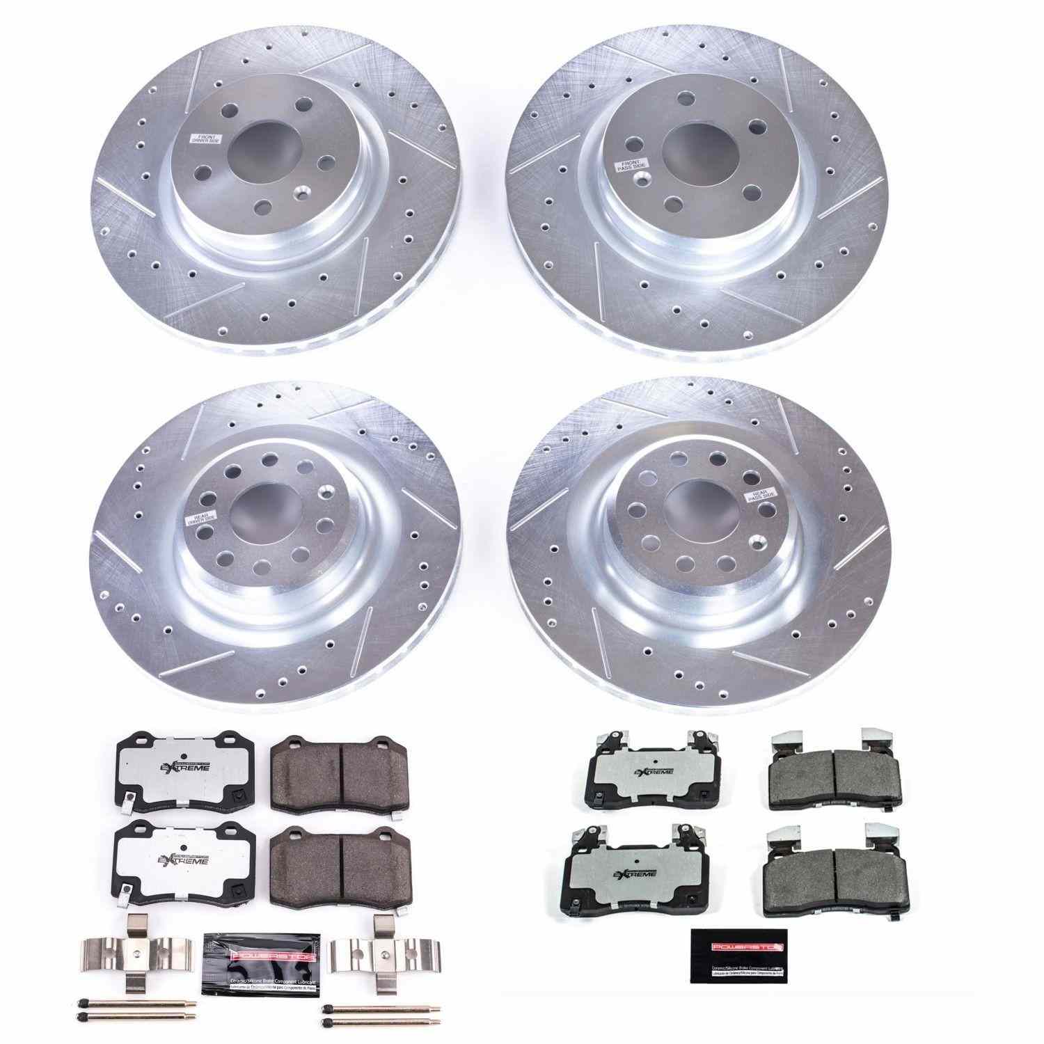 PowerStop Power Stop 12-16 Tesla Model S Front & Rear Z26 Street Warrior Brake Kit K6797-26