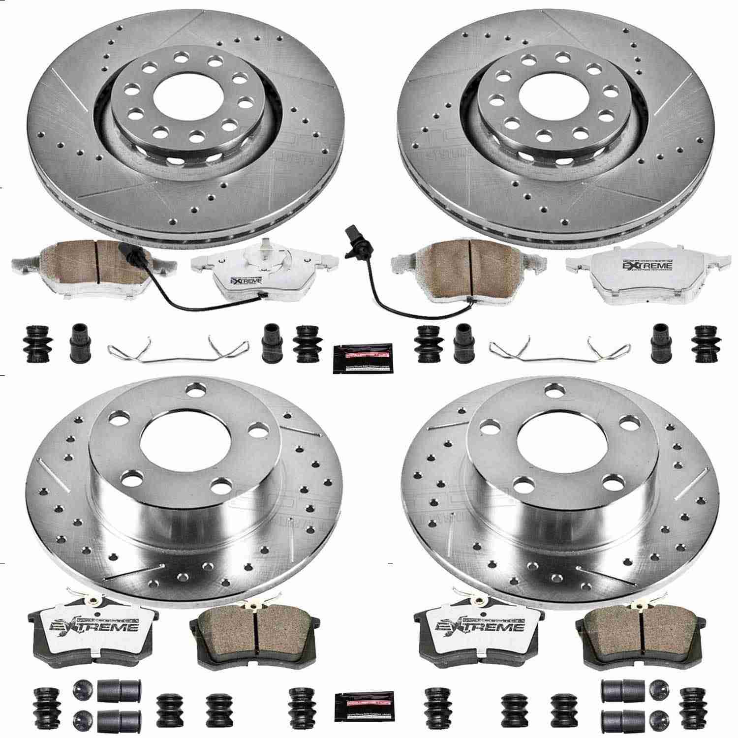 PowerStop Power Stop 98-01 Audi A6 Quattro Front & Rear Z26 Street Warrior Brake Kit K6918-26