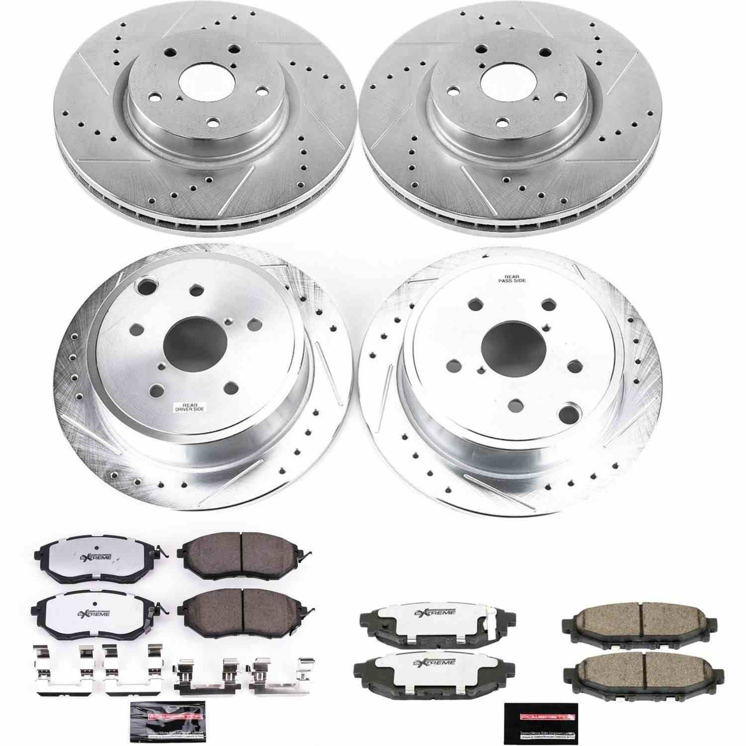 PowerStop Power Stop 15-19 Subaru WRX Front & Rear Z26 Street Warrior Brake Kit K6932-26