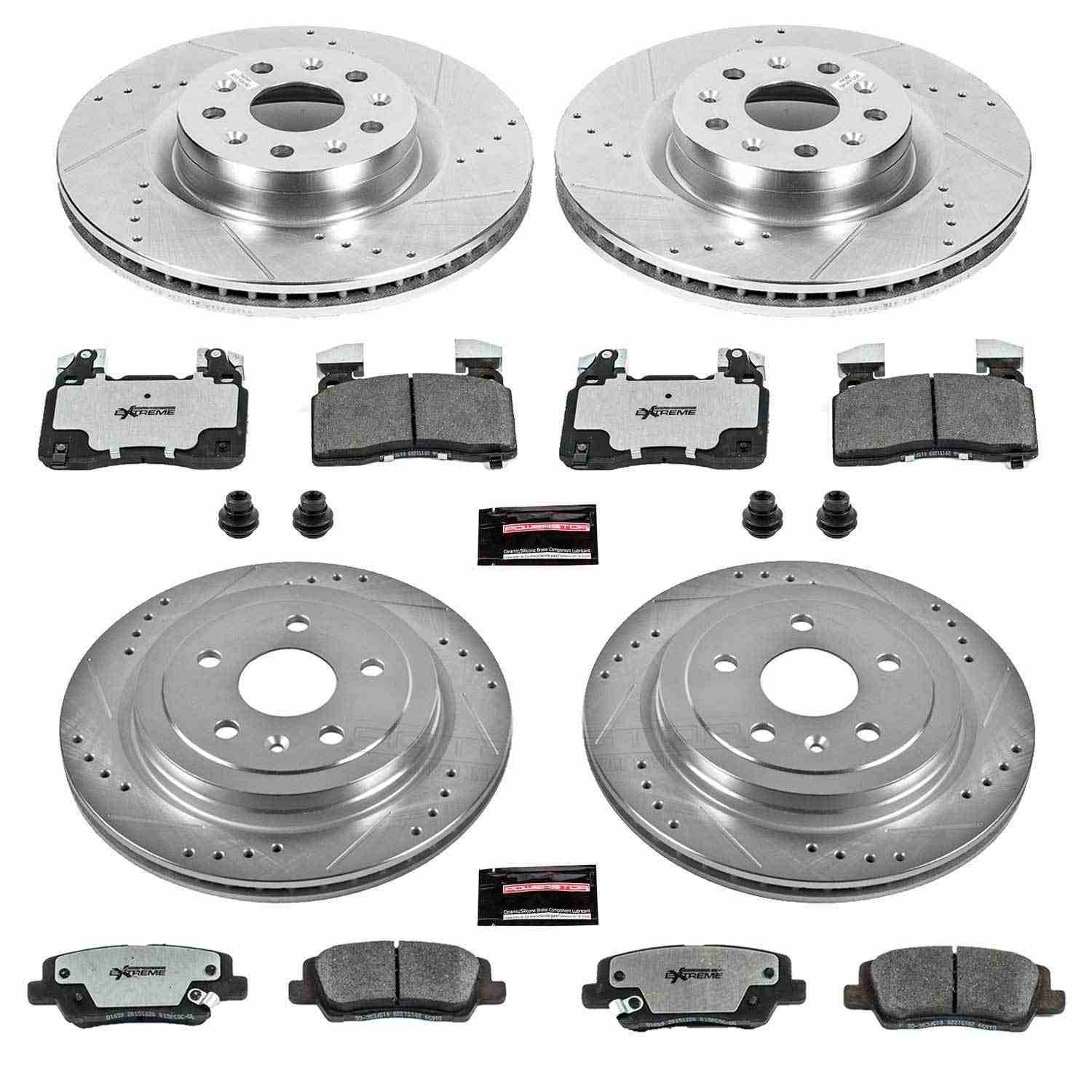 PowerStop Power Stop 14-18 Cadillac CTS Front & Rear Z26 Street Warrior Brake Kit K6997-26