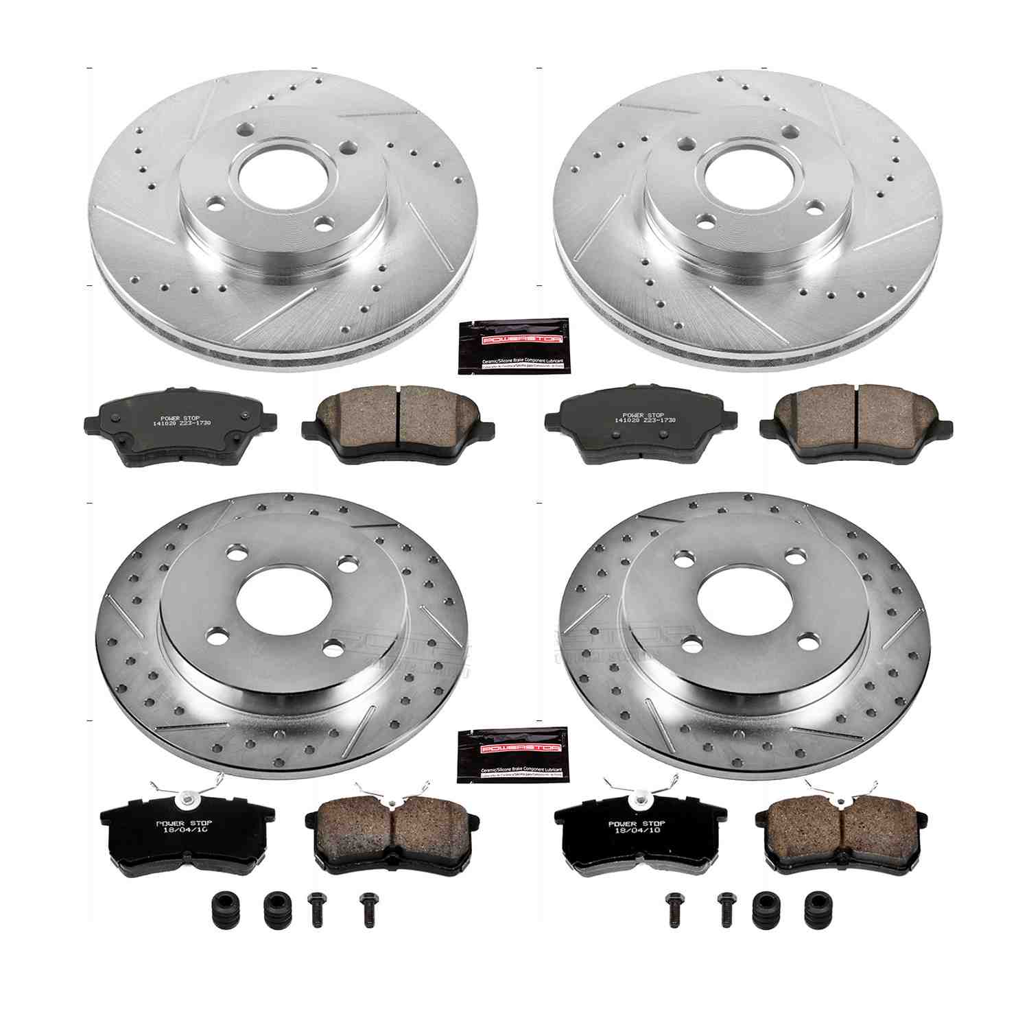 Power Stop 14-19 Ford Fiesta Front & Rear Z23 Evolution Sport Brake Kit K7002