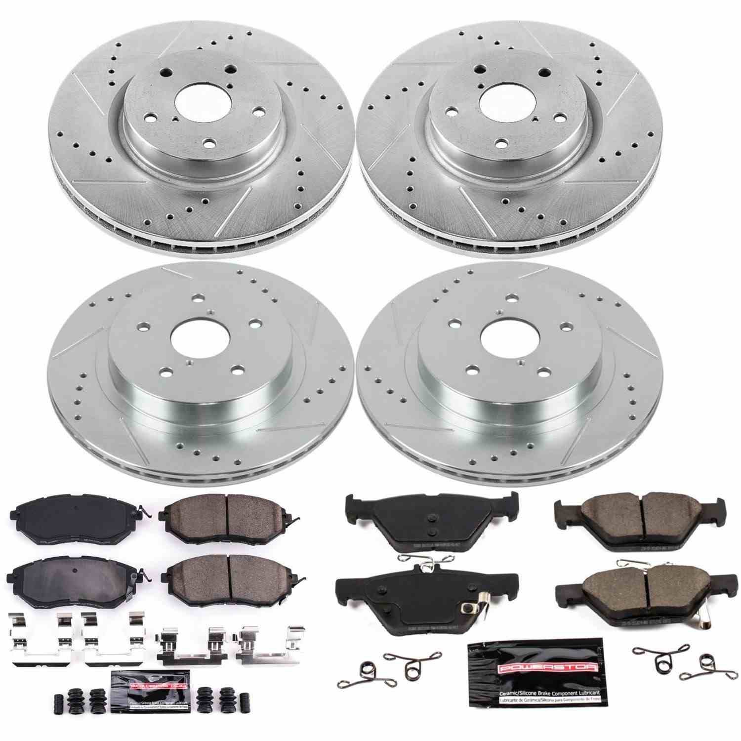 Power Stop 15-18 Subaru Legacy Front & Rear Z23 Evolution Sport Brake Kit K7028