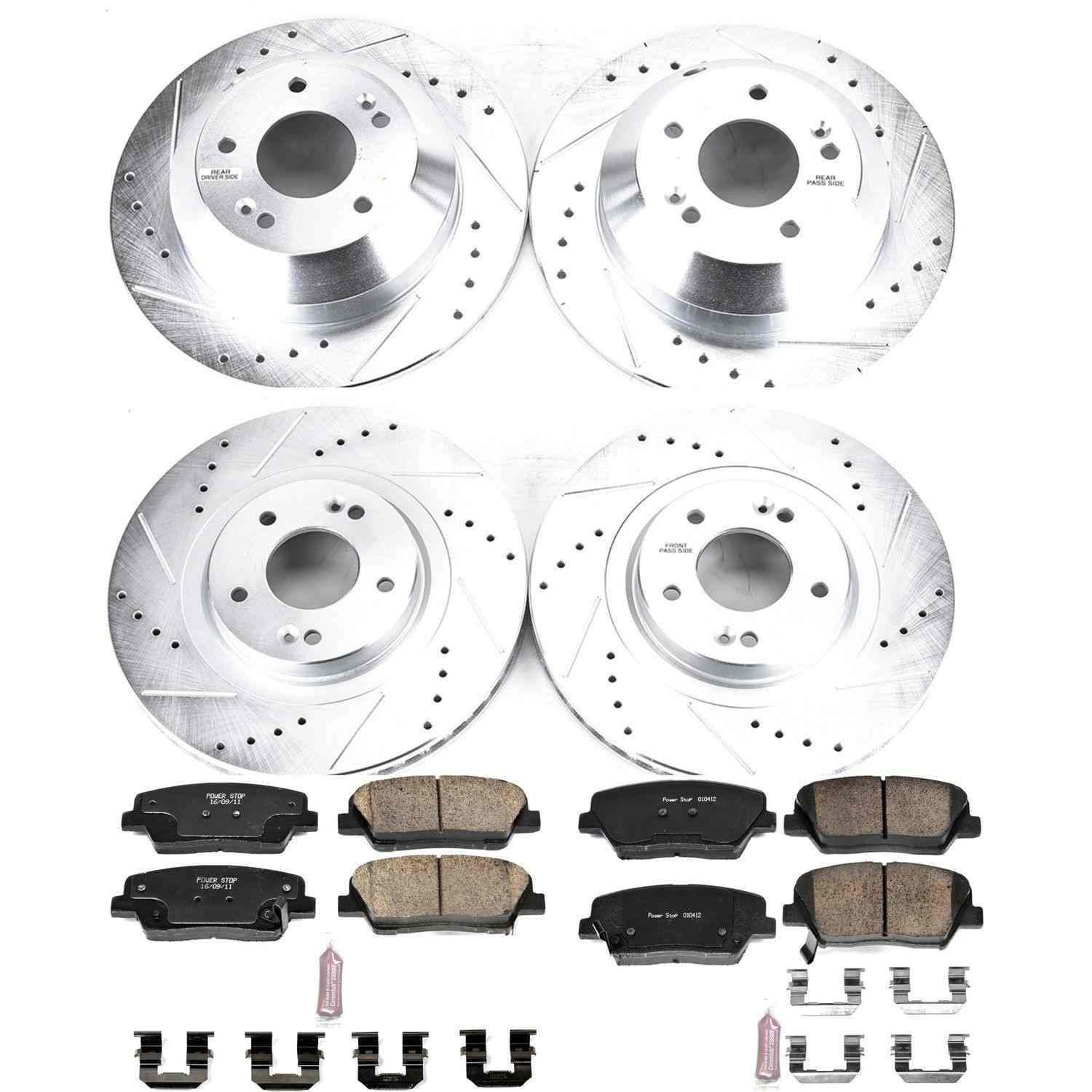 Power Stop 15-19 Kia Sorento Front & Rear Z23 Evolution Sport Brake Kit K7063