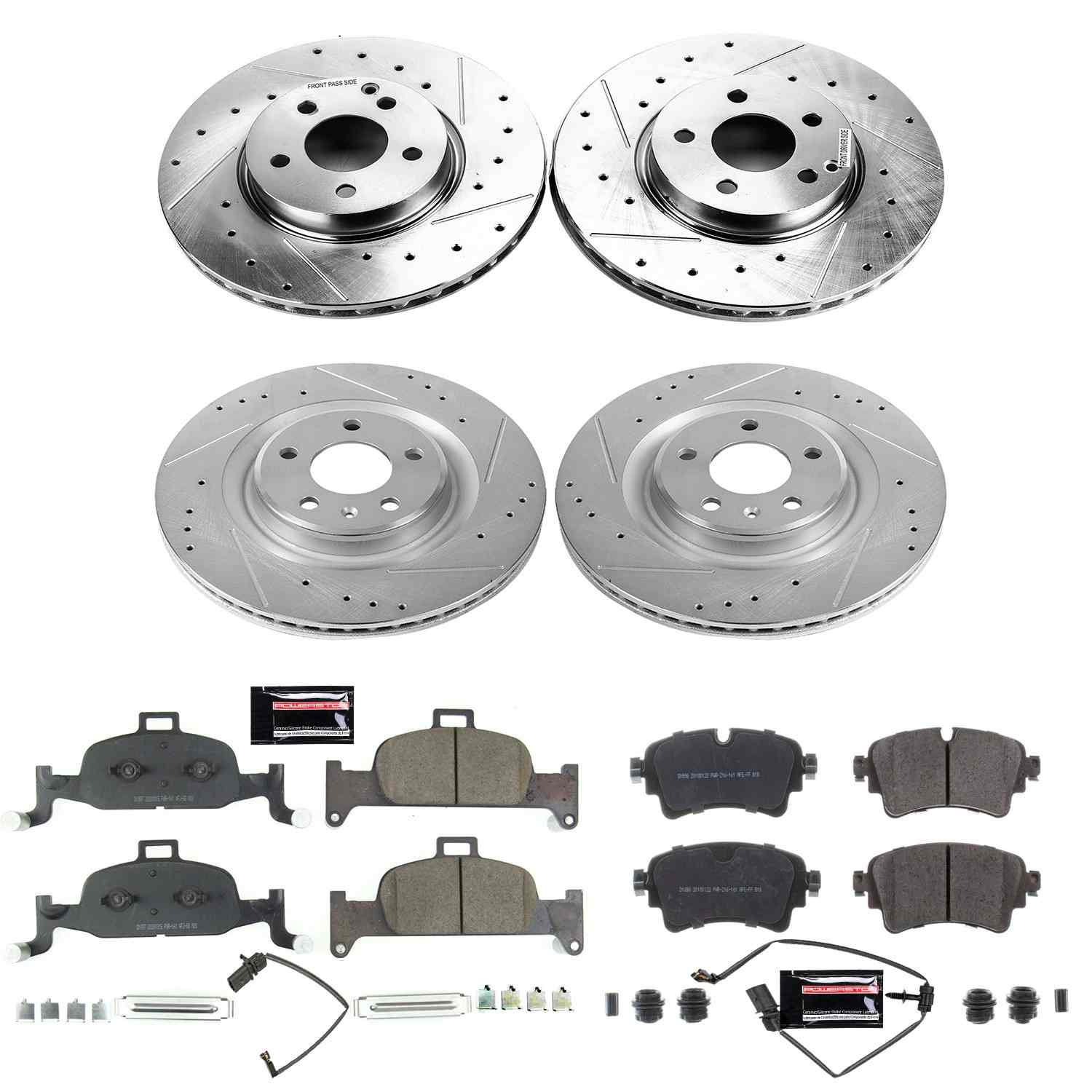 Power Stop 17-18 Audi A4 Front & Rear Z23 Evolution Sport Brake Kit K7531